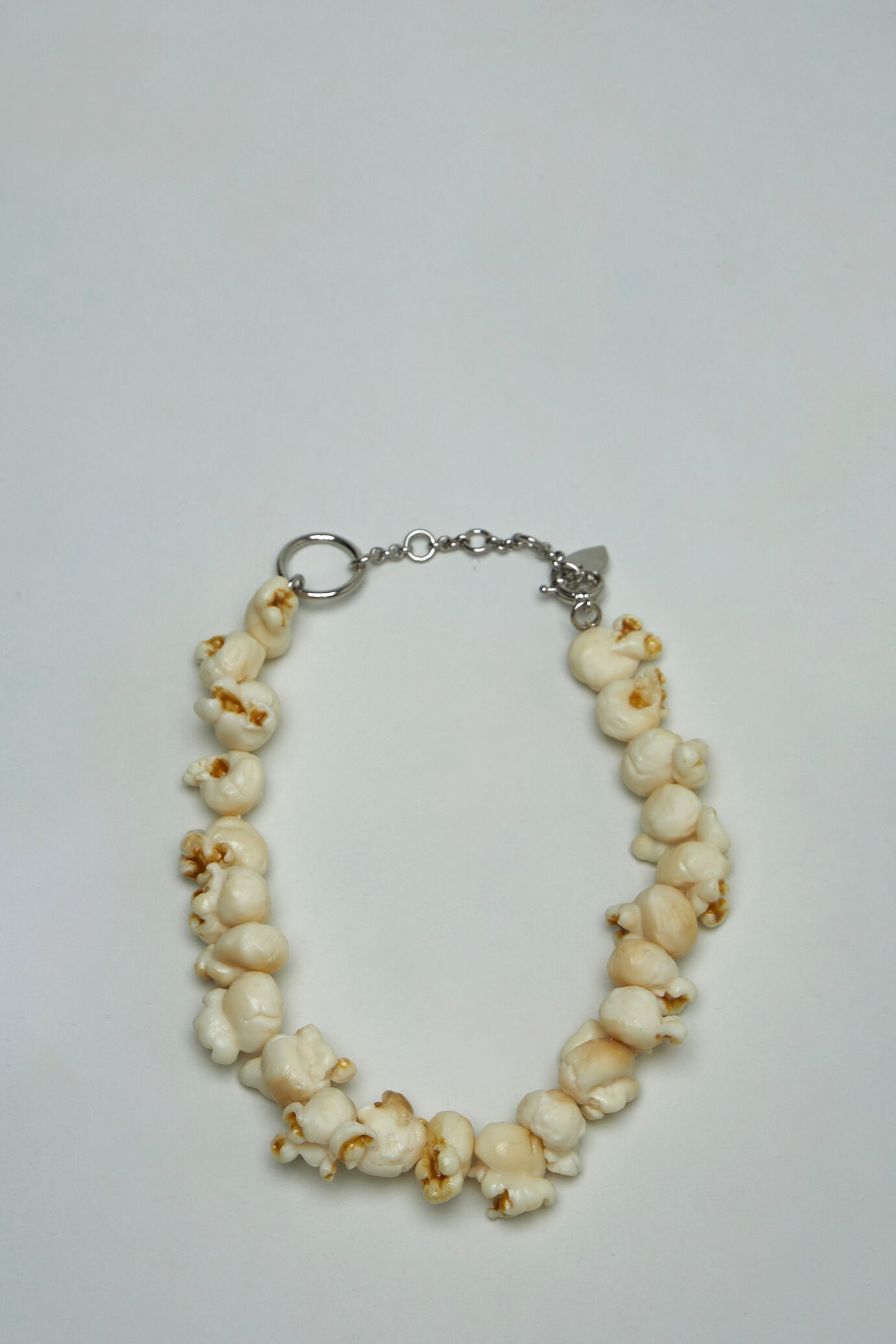 Popcorn Silver-tone Resin Necklace