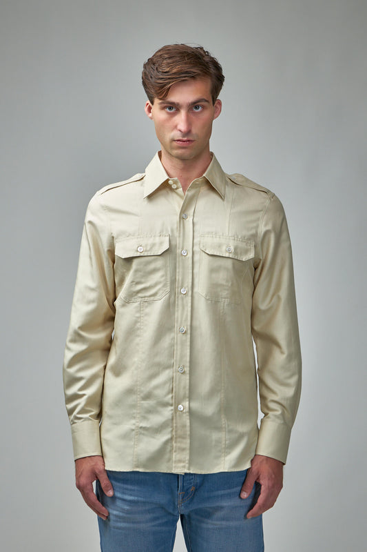 Cotton Silk Air Finishing Military Leisure Shirt