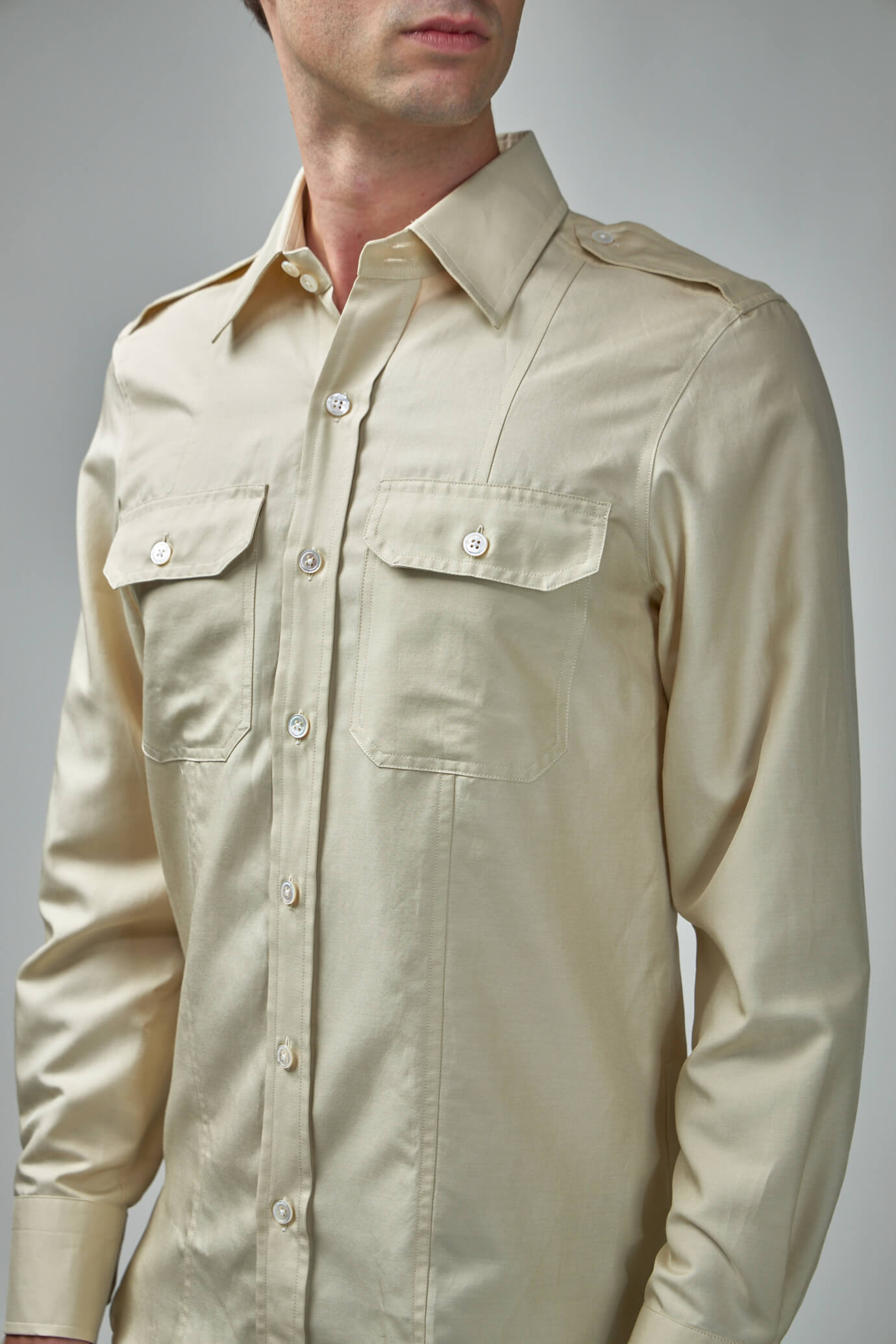 Cotton Silk Air Finishing Military Leisure Shirt