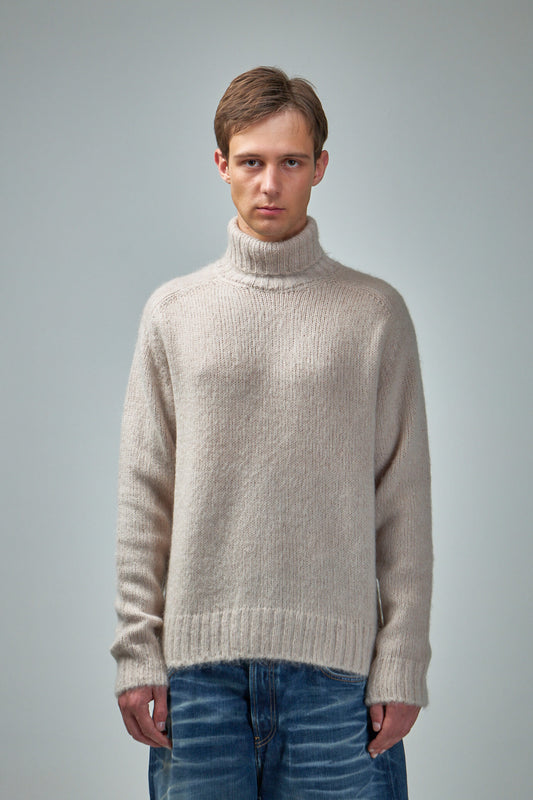 Brushed Wool Mohair LS Roll Neck