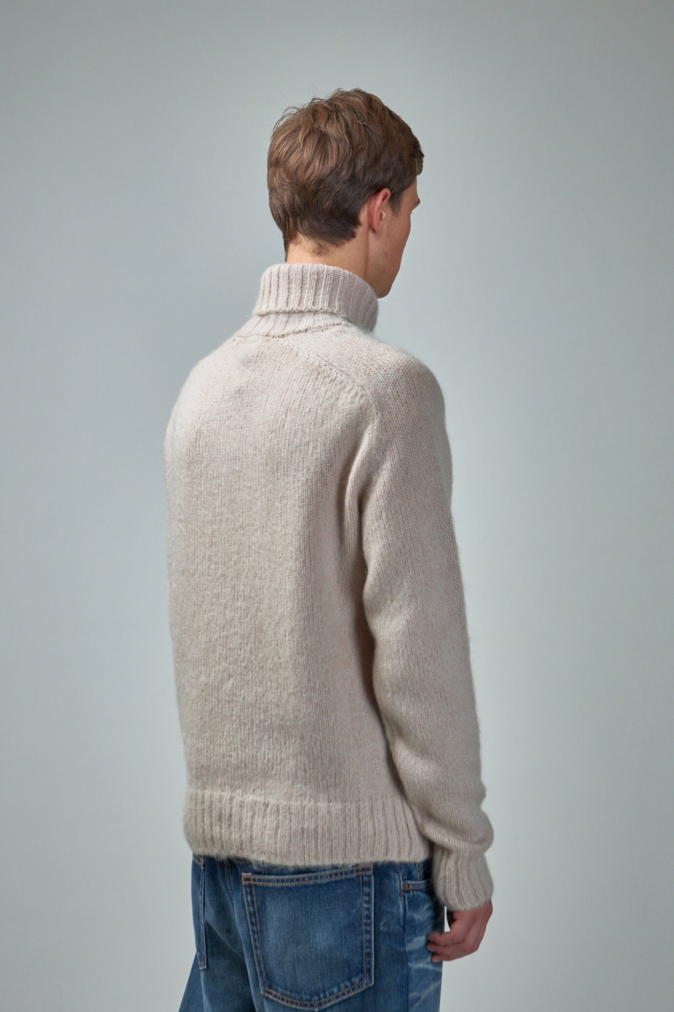 Brushed Wool Mohair LS Roll Neck