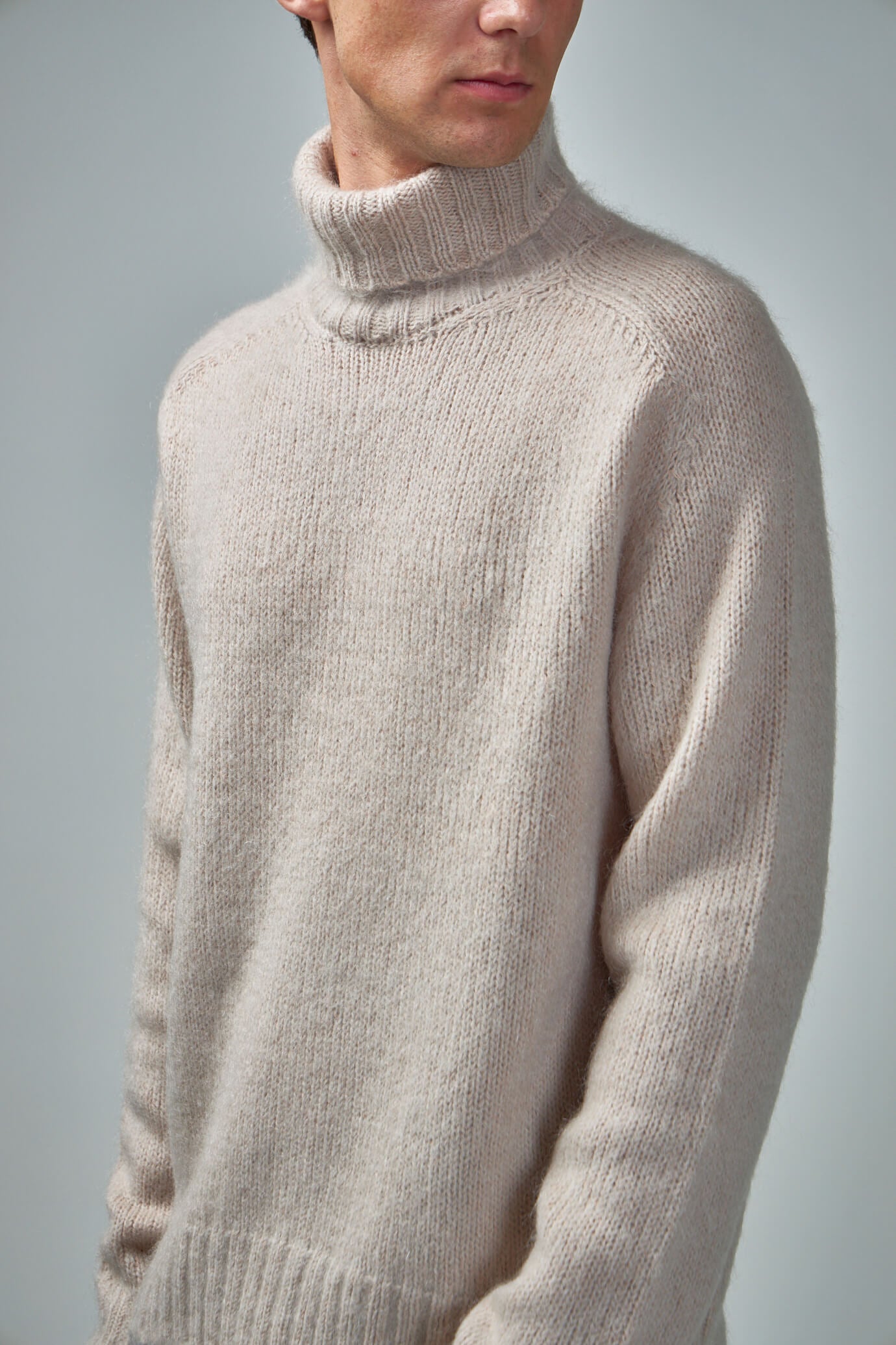 Brushed Wool Mohair LS Roll Neck