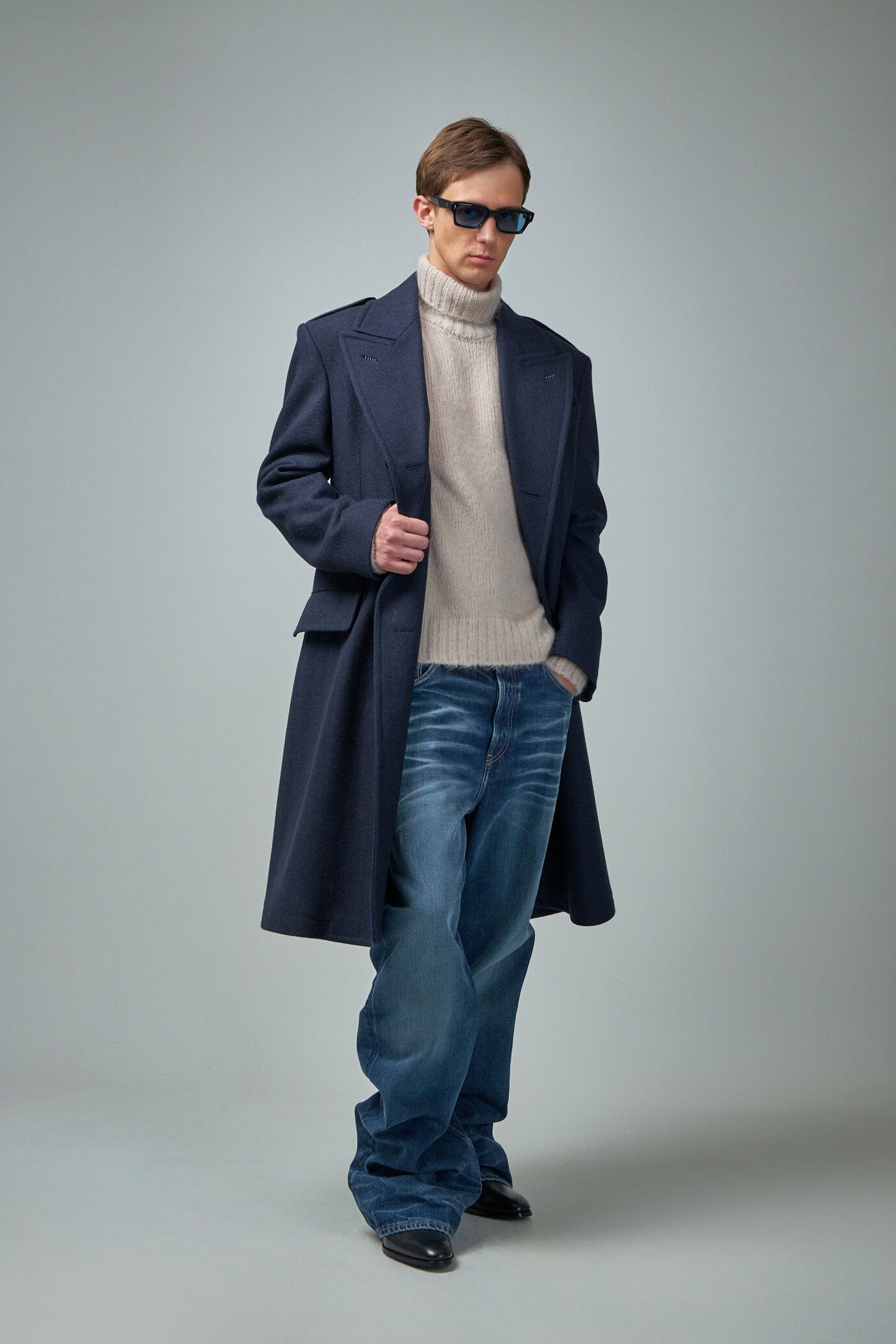 Brushed Wool Mohair LS Roll Neck