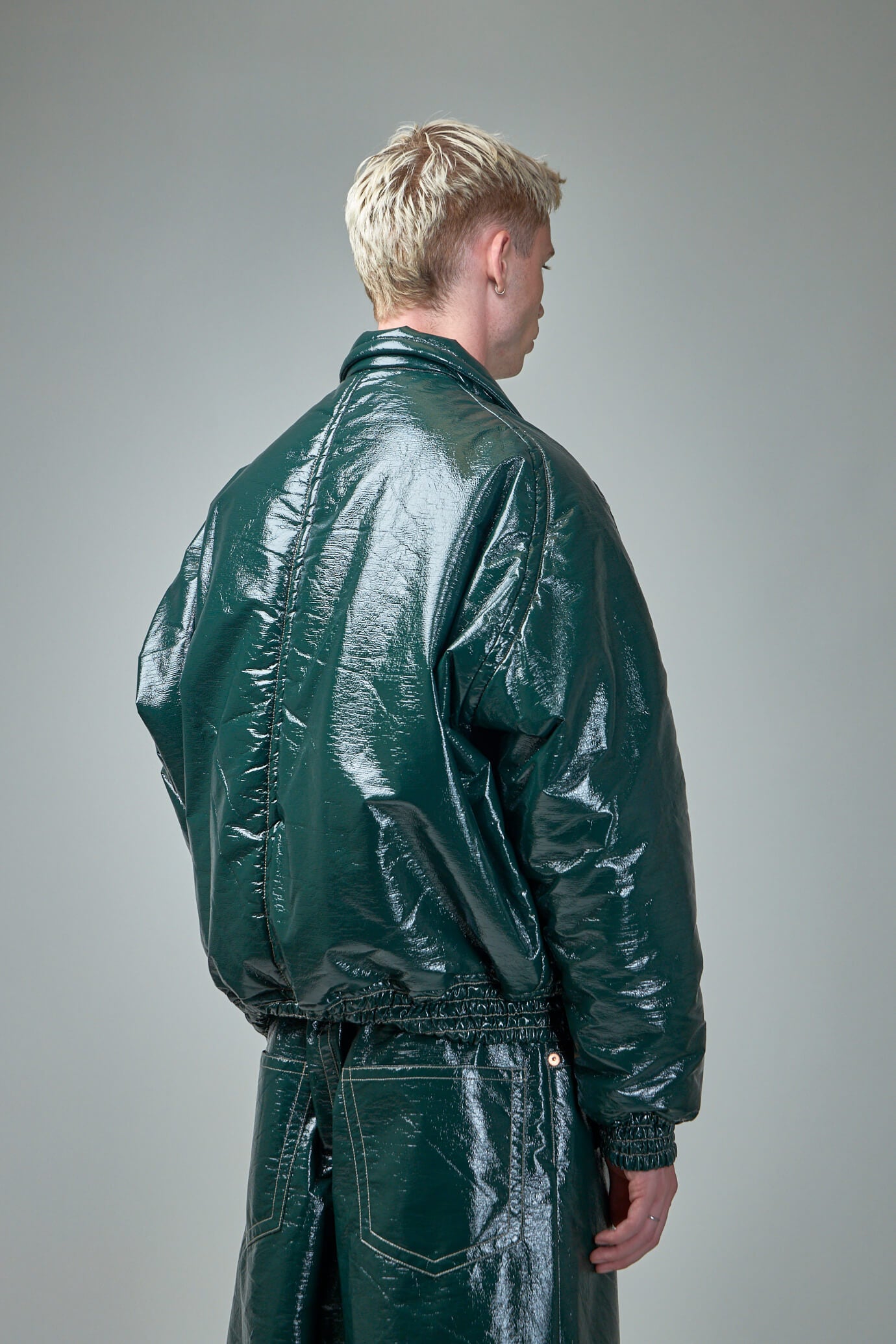 Fake Enamel Puffer Blouson