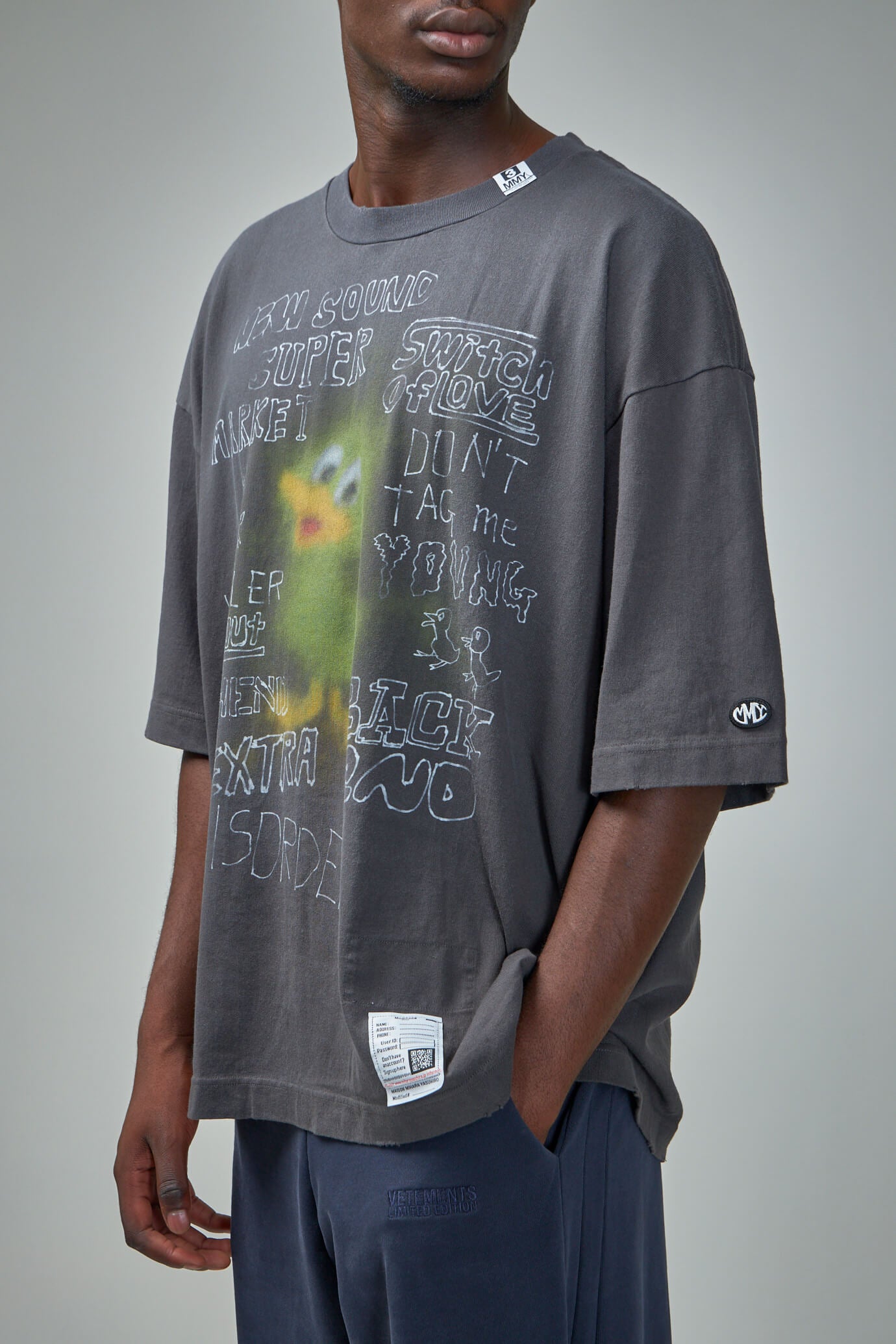 MAISON MIHARA YASUHIRO]Distressed LS T-shirt/WHITE(J11LT531