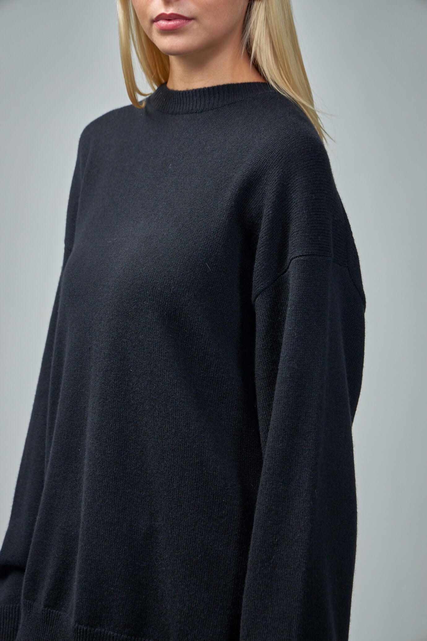 C-Neck Bottom Rib Oversize Sweater