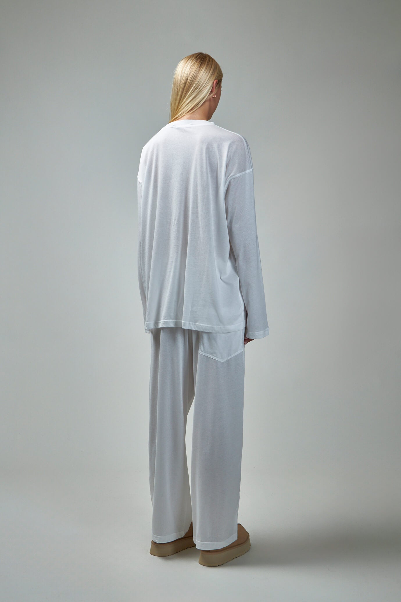 Long Sleeve C-Neck Pajama In Fine Jersey