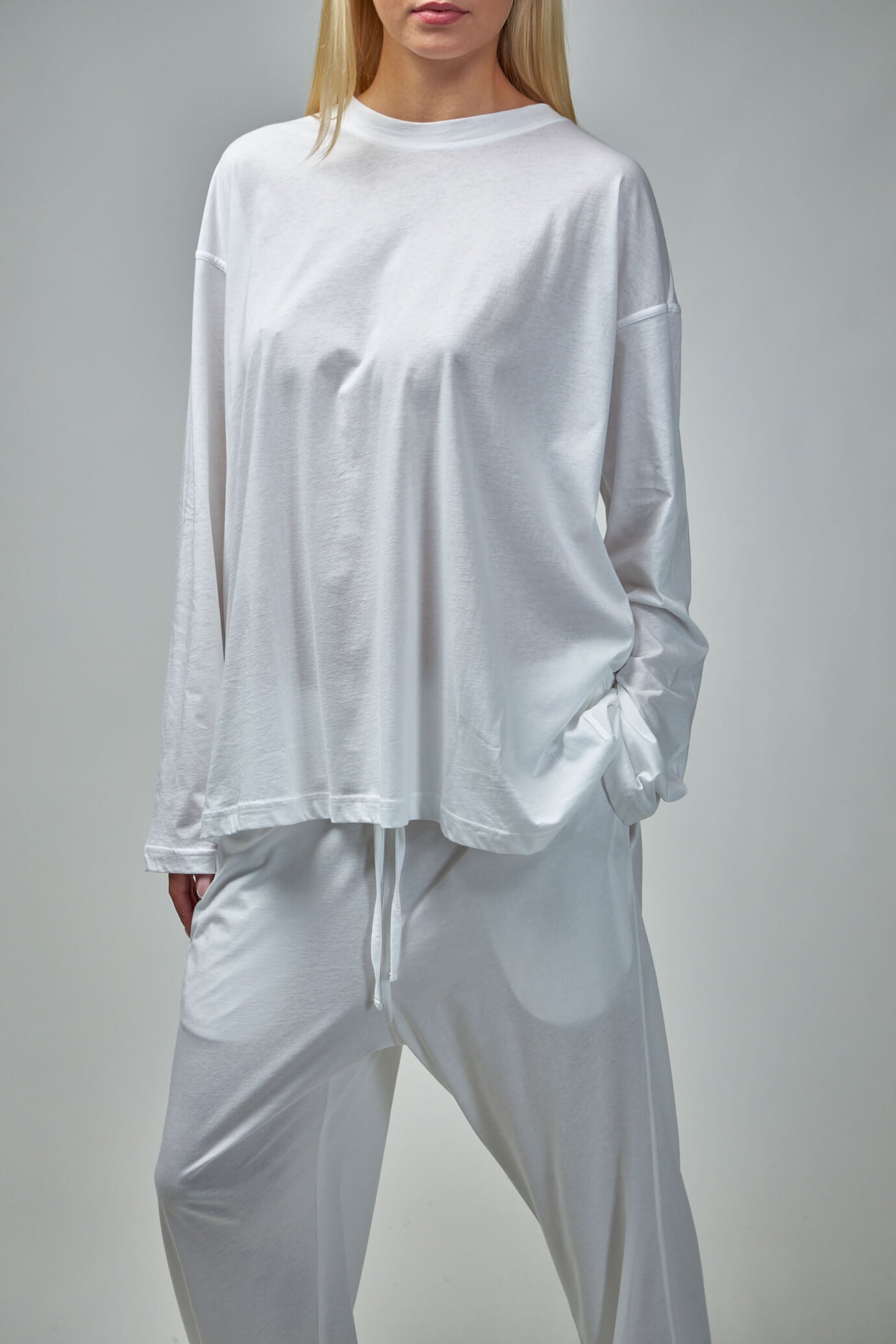 Long Sleeve C-Neck Pajama In Fine Jersey