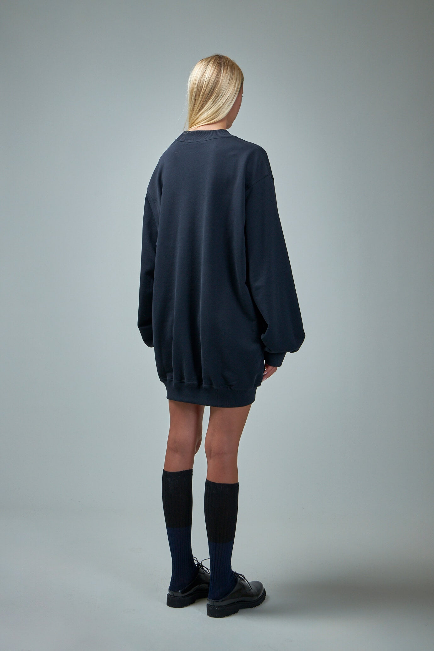 Oversized C-Neck Sweatshirt W Top Stitch