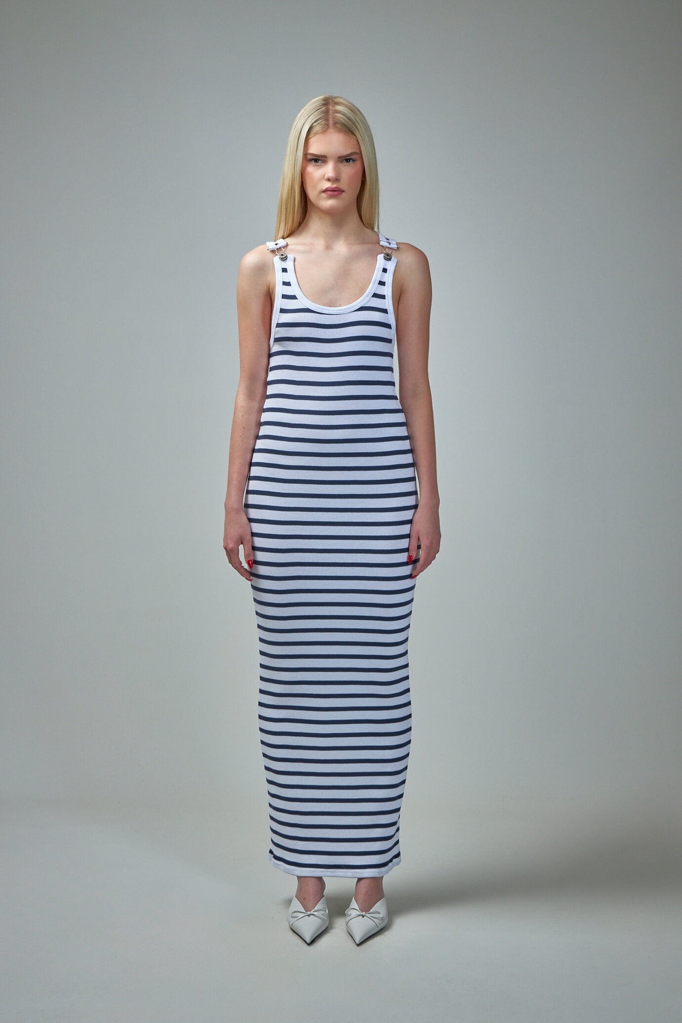 "The Strapped Marinière" Maxi Dress