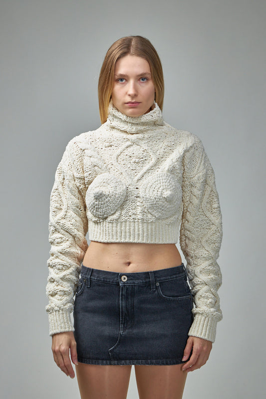 Jumper with Iconic Madonna Knitted Breast