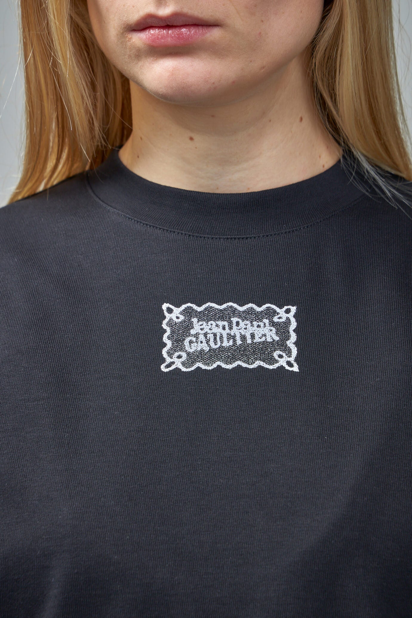 Cotton Oversized Crewneck Tee with  'Lace Label'