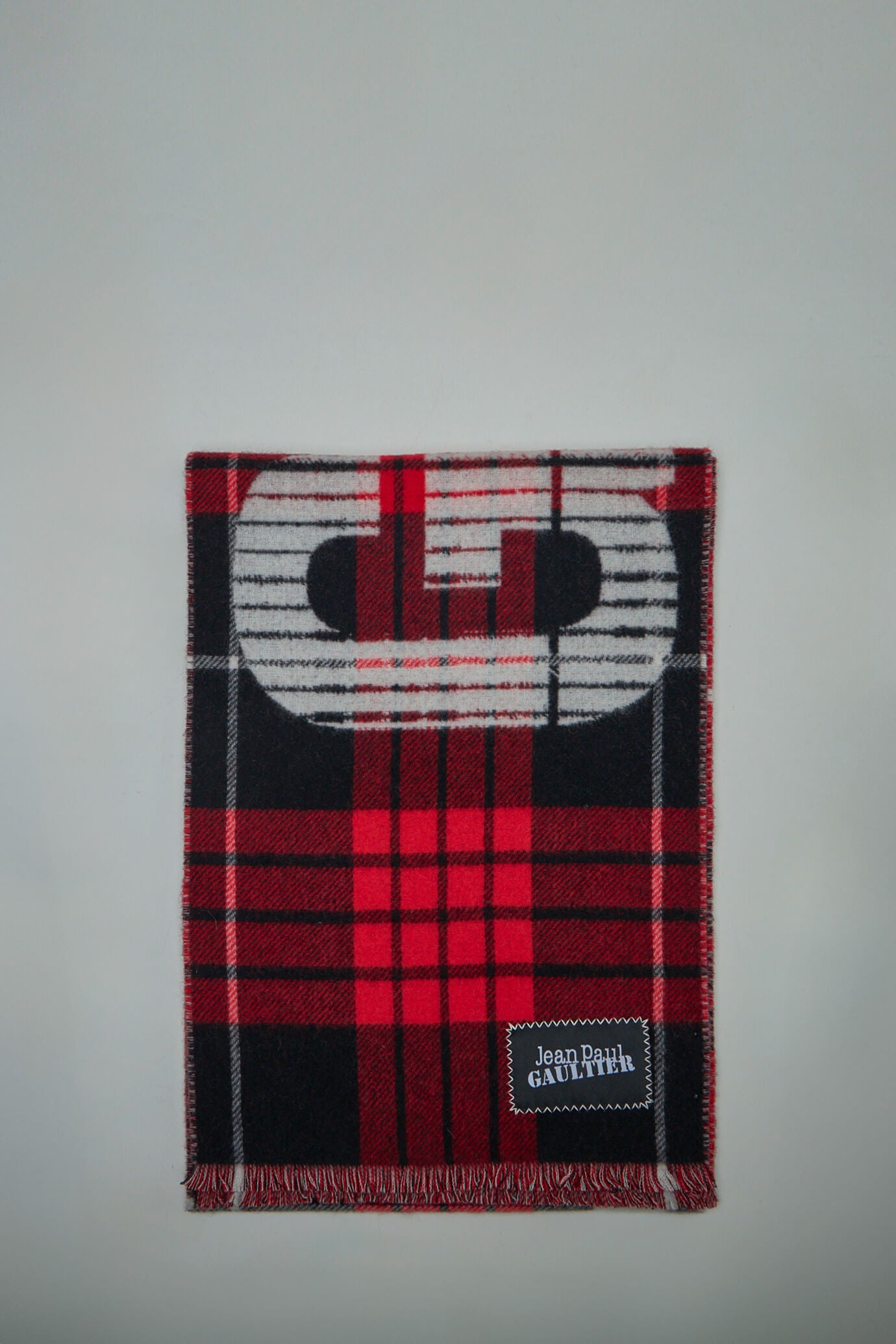 Tartan Wool Scarf with ''Gaultier '' Logo