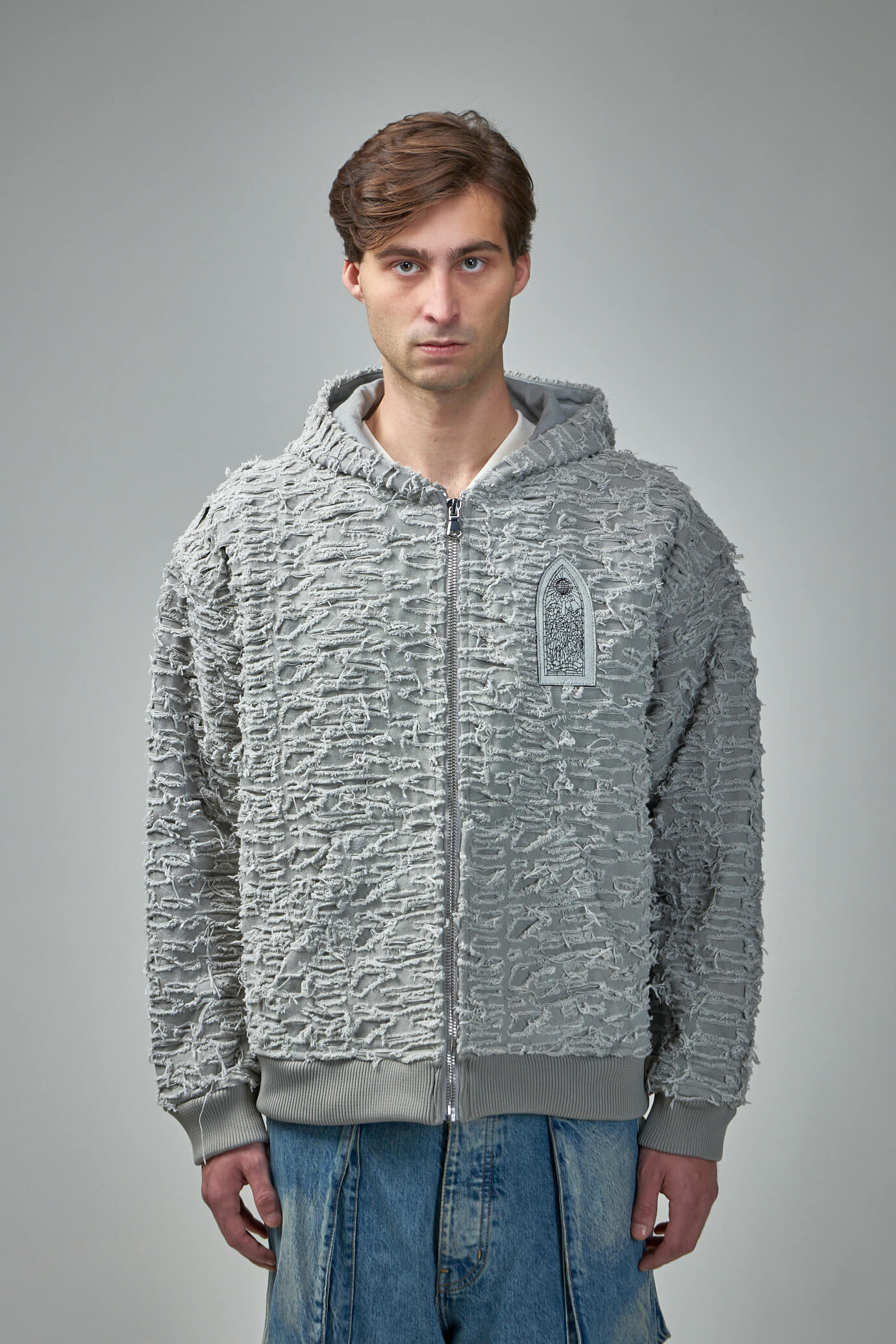 Husk Zip Up vintage grey