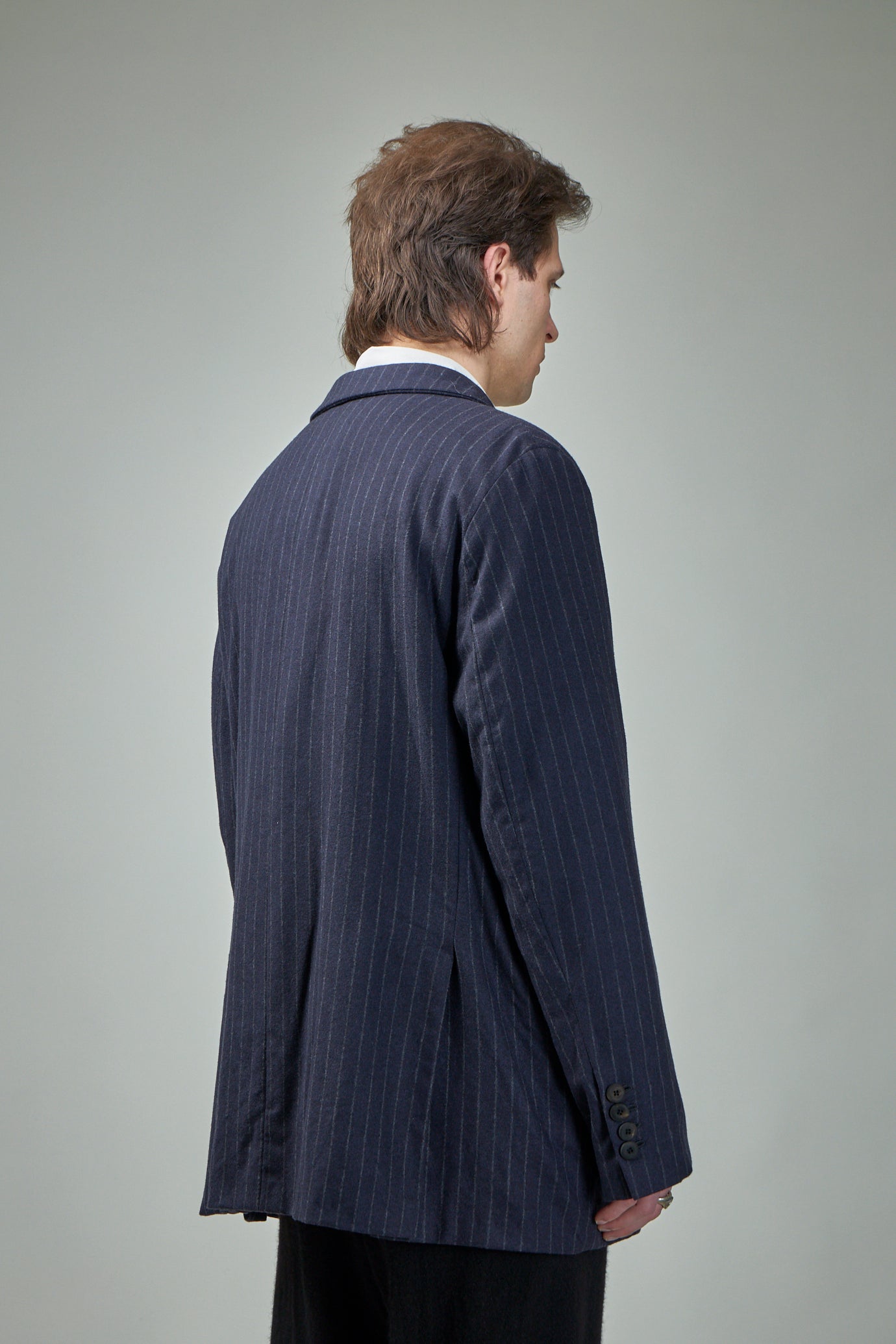 EV8J10  Handmade Elongated Double-Breasted, 6 Buttons, Double Vent Tailored Jacket