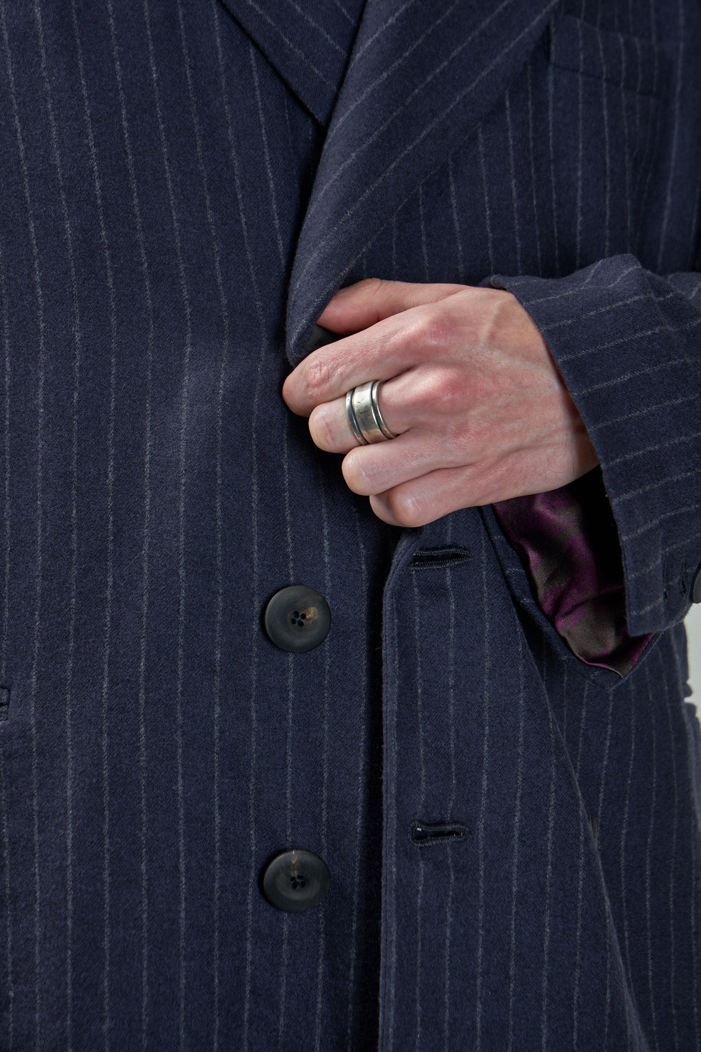 Elongated Double-Breasted, 6 Buttons, Double Vent Tailored Jacket