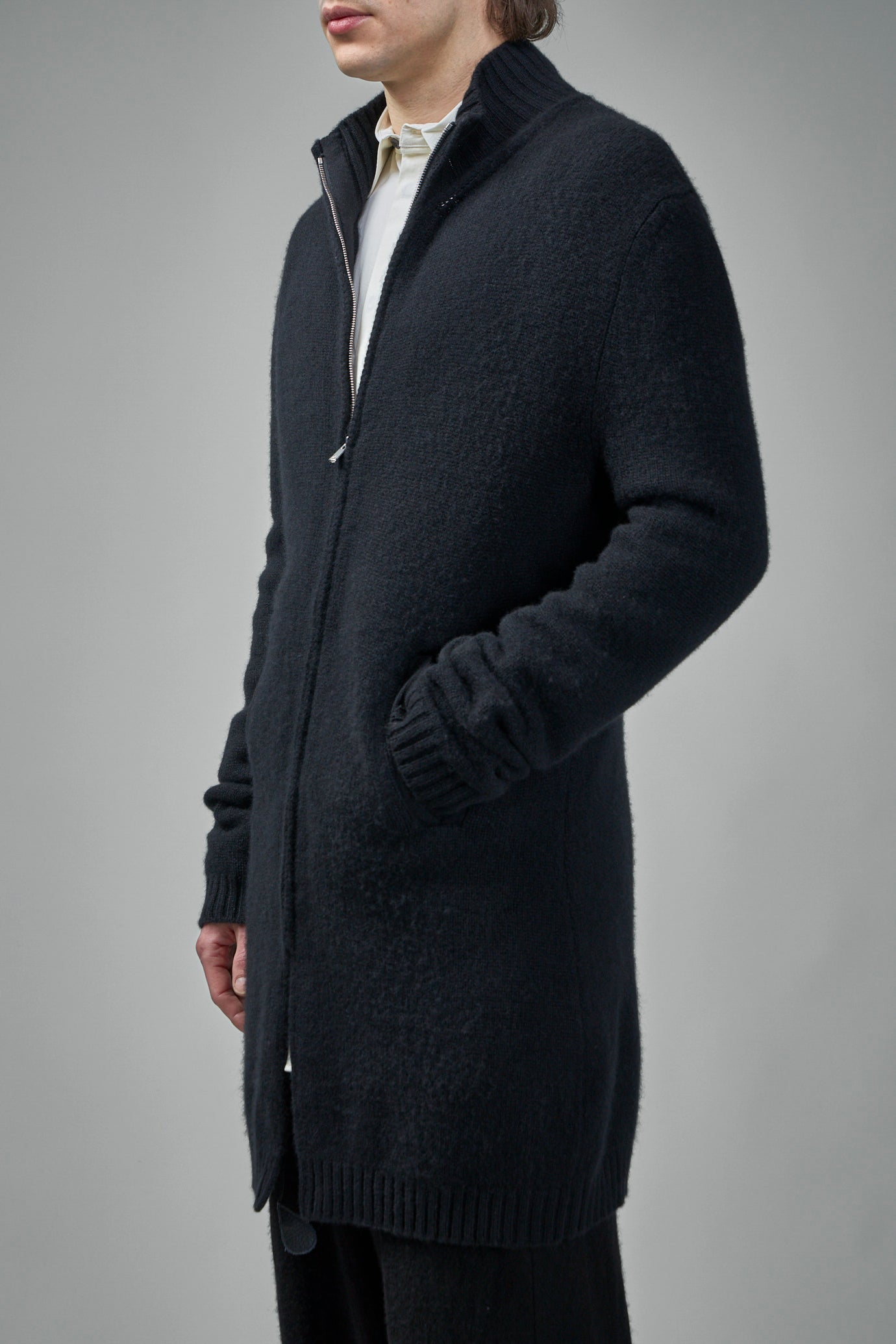 EV7WK01  Handmade Pure Cariaggi Yarn Cashmere Long Knit Cardigan