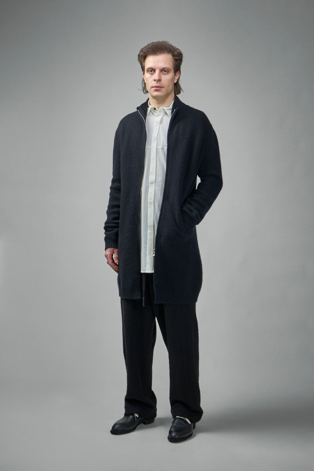 Pure Cariaggi Yarn Cashmere Long Knit Cardigan