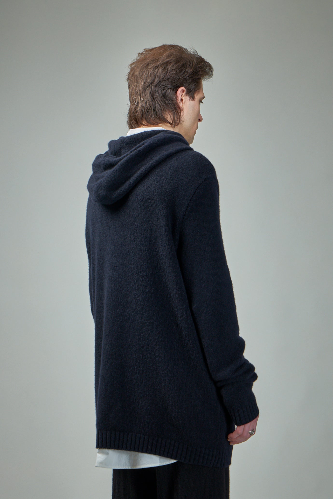 EV7WK02  Handmade Extended-Length Long Hooded Cardigan