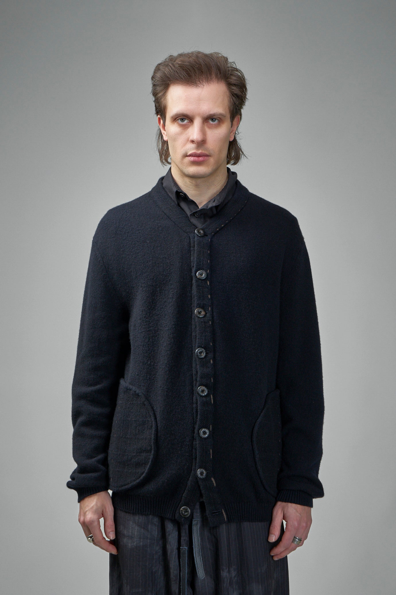 8 Button-Front V-Neck Cardigan Sweater