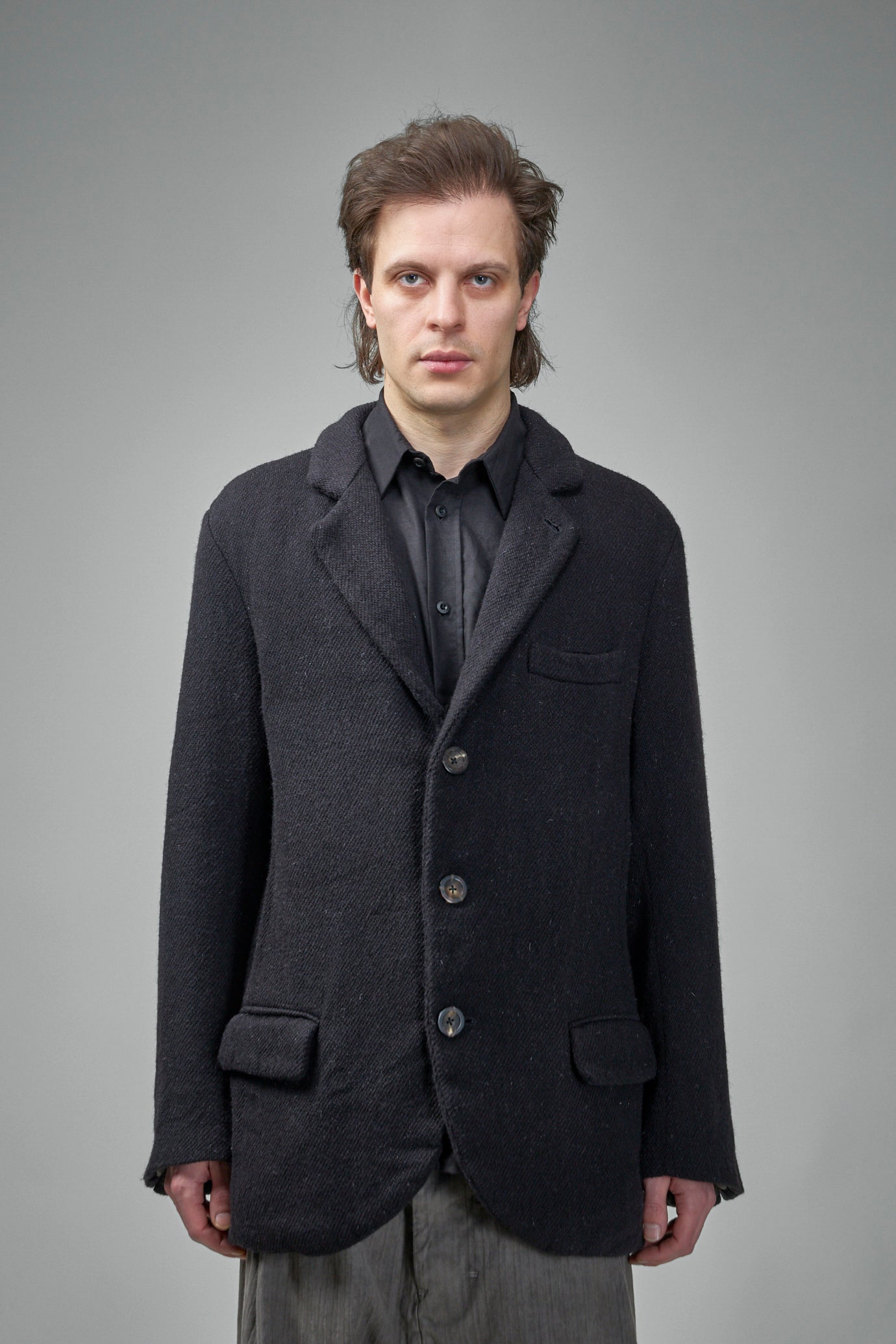 Extended Length Single-Breasted 3 Button Jacket