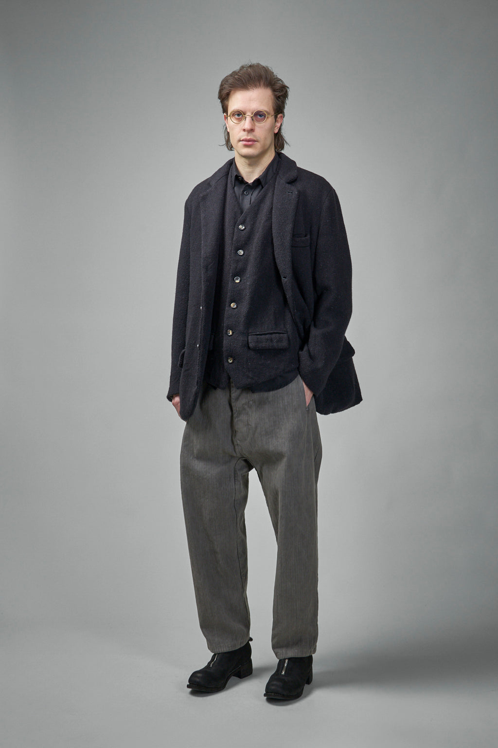 Extended Length Single-Breasted 3 Button Jacket