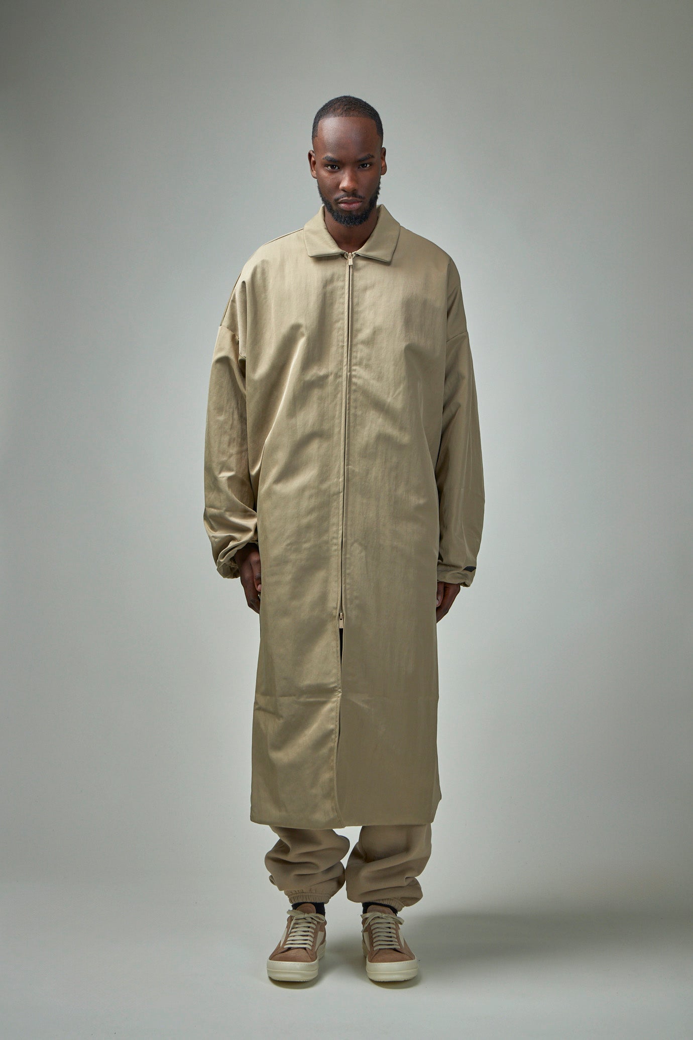 Textured Nylon Trench