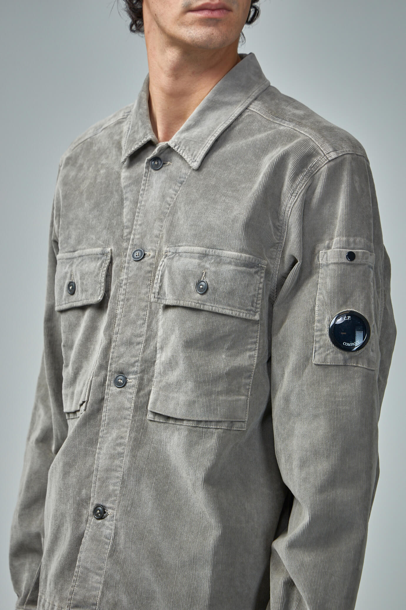 Corduroy Buttoned Utility Overshirt