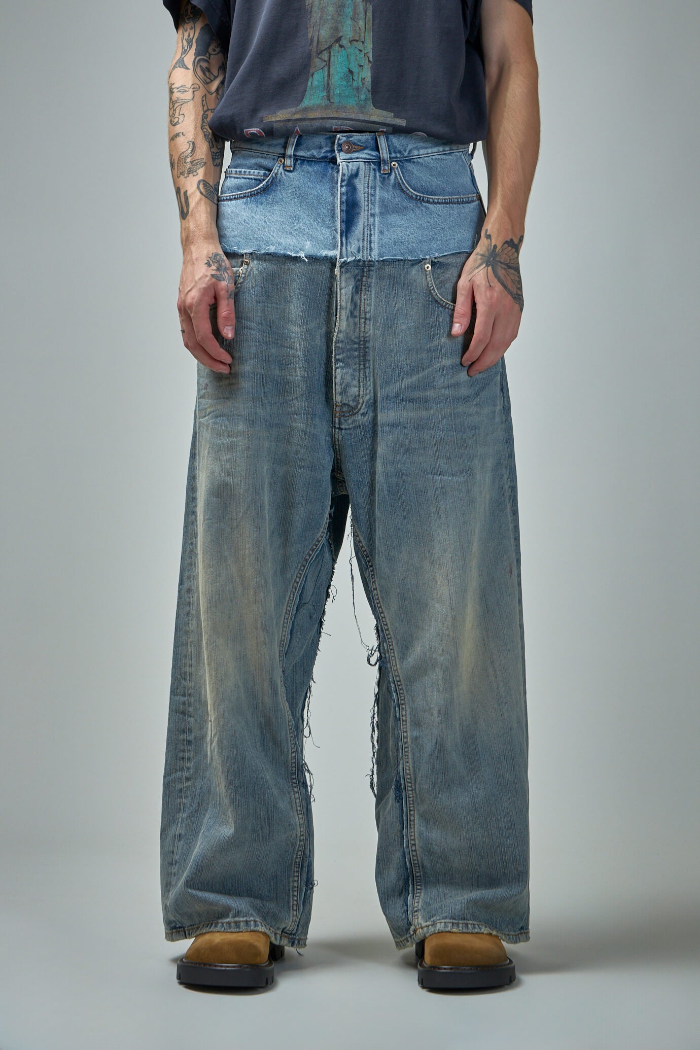 Cut-Up Baggy Pants