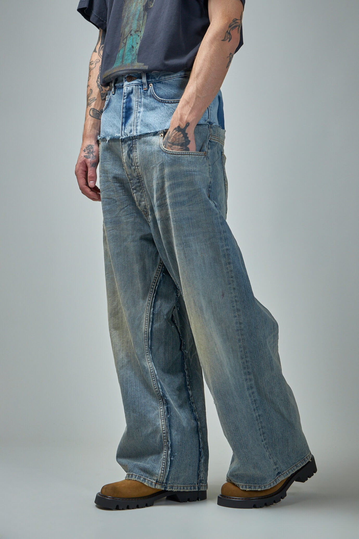 Cut-Up Baggy Pants