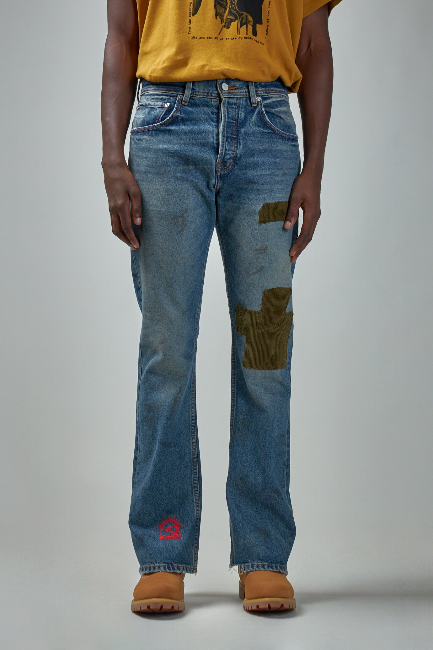 Patchwork Flare Jeans