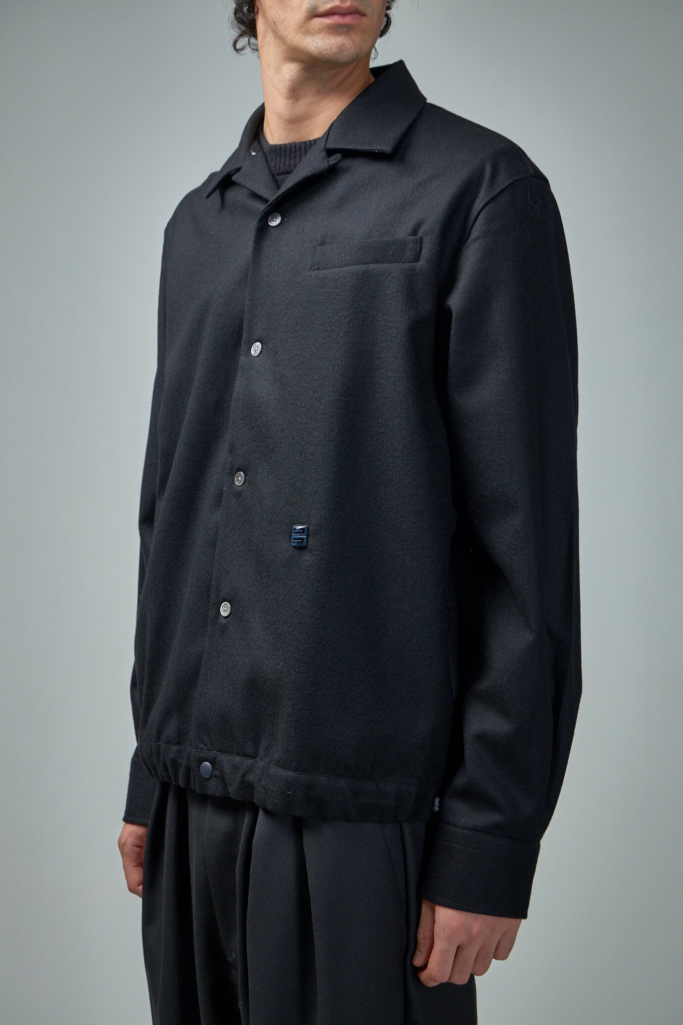 Overshirt in Wool Poplin with 4G Detail