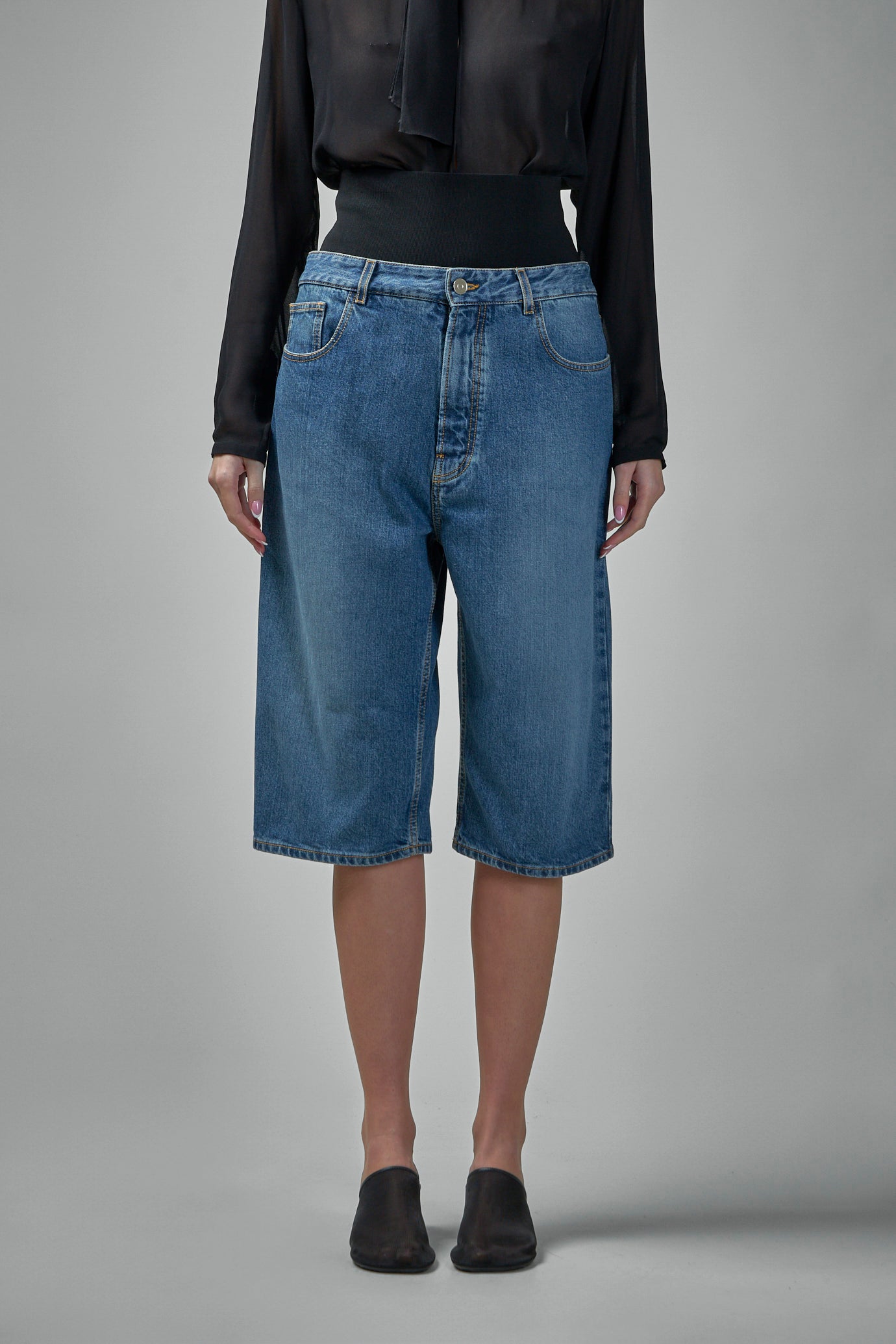 Bermuda Shorts with Knitted Waistband
