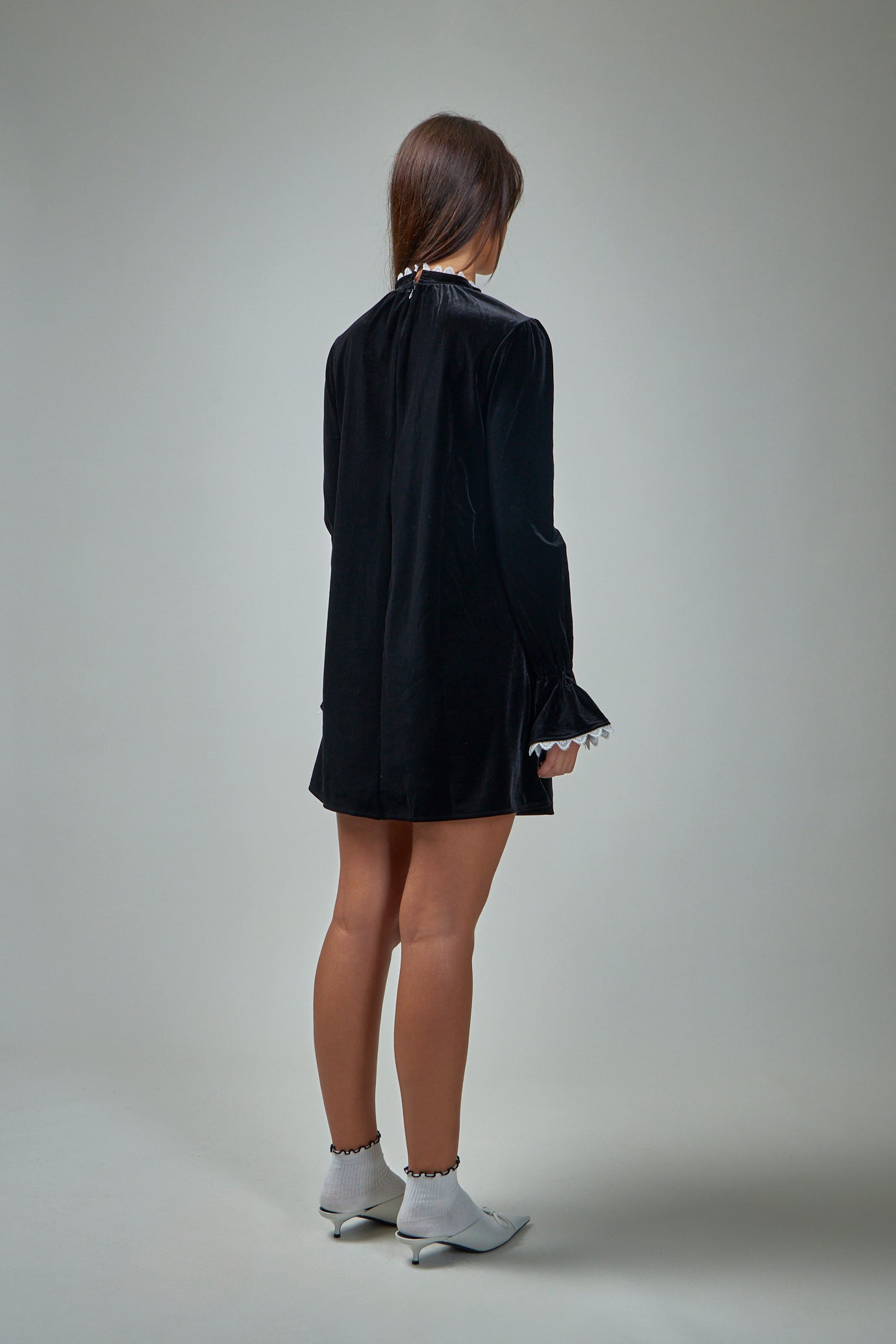 Velvet Jersey A-Line Mini Dress