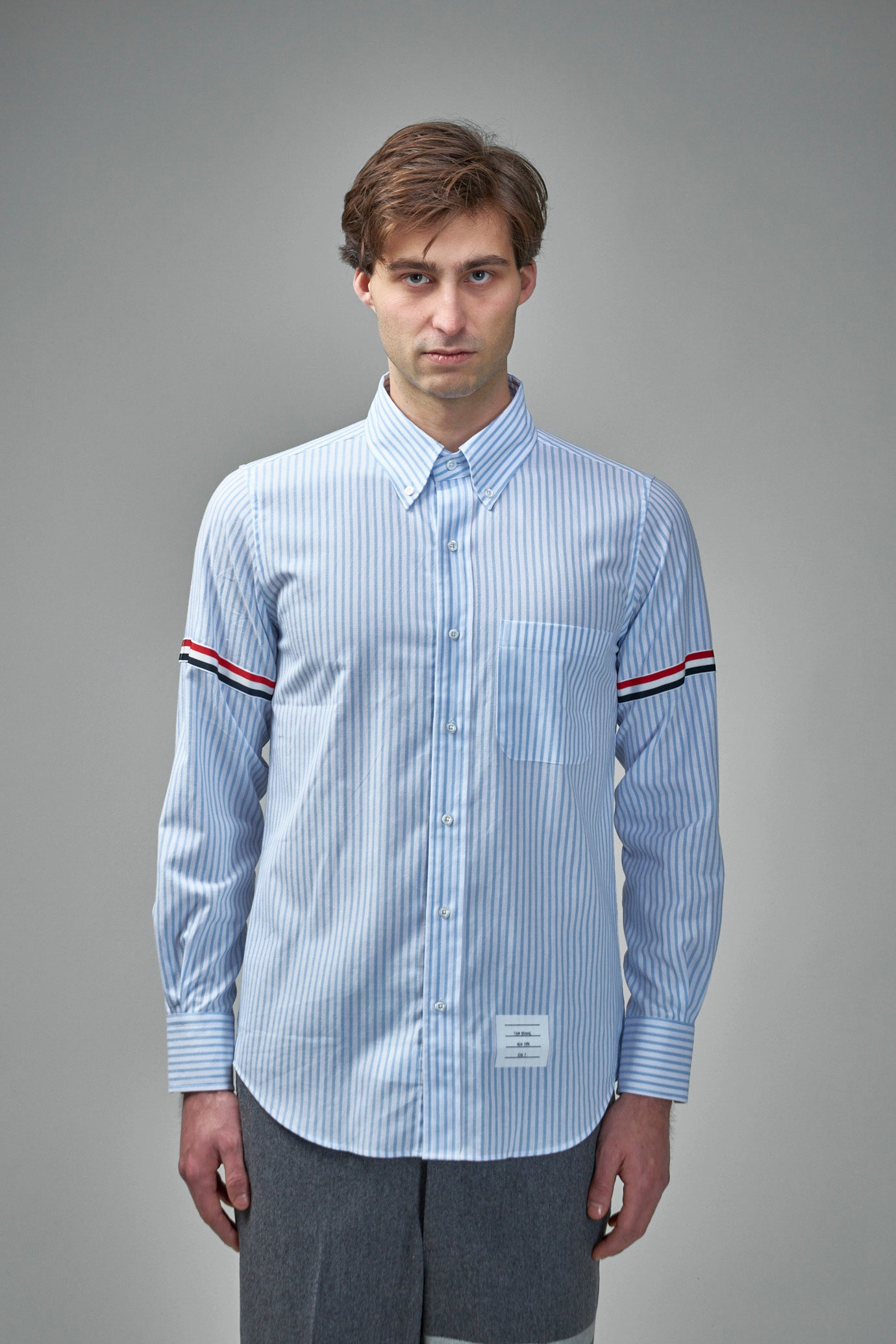 THOM BROWNE【美品】半袖 Tシャツ ライトブルー トリコロール M位