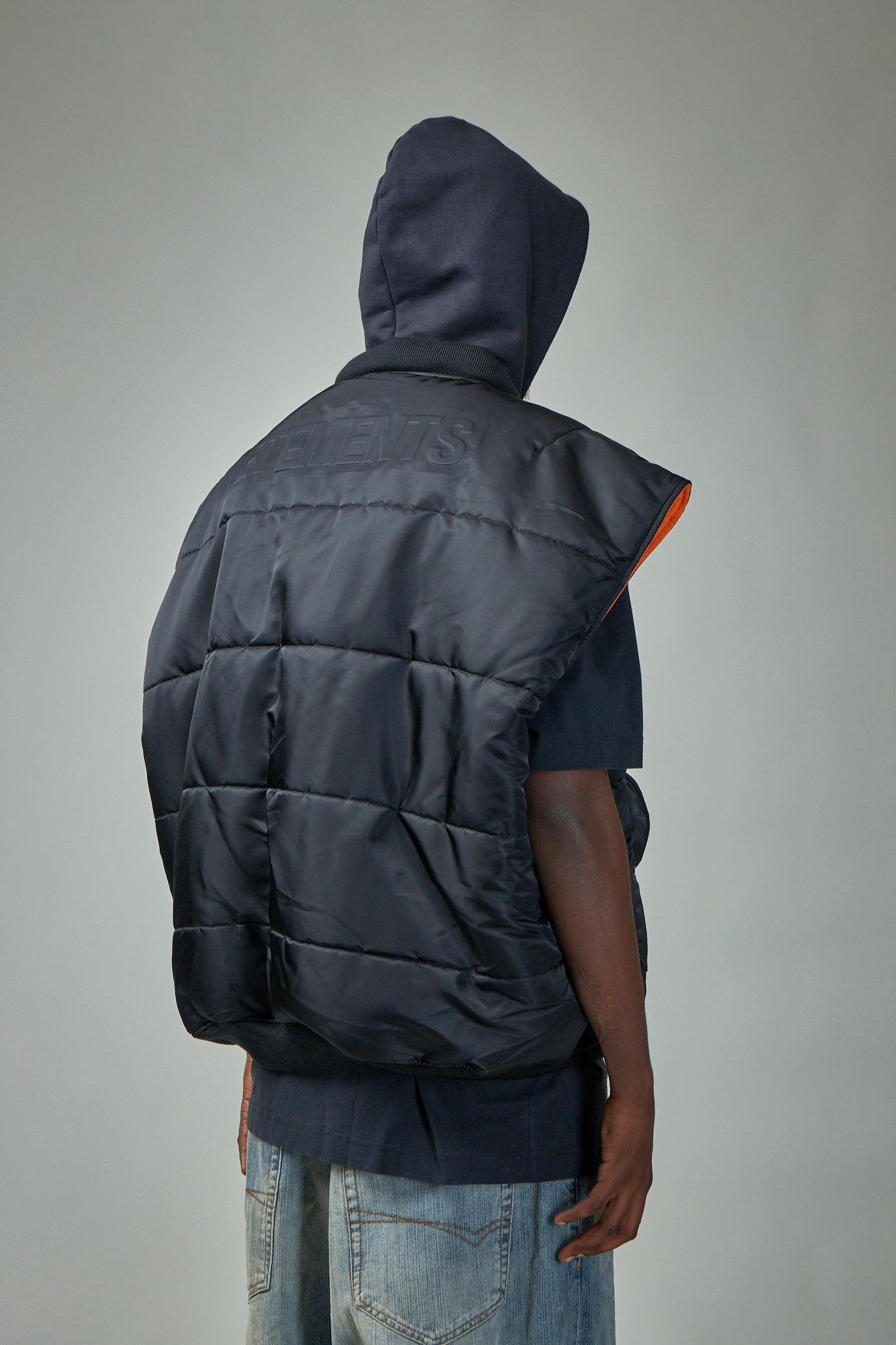 Logo Bomber Vest With A Hood