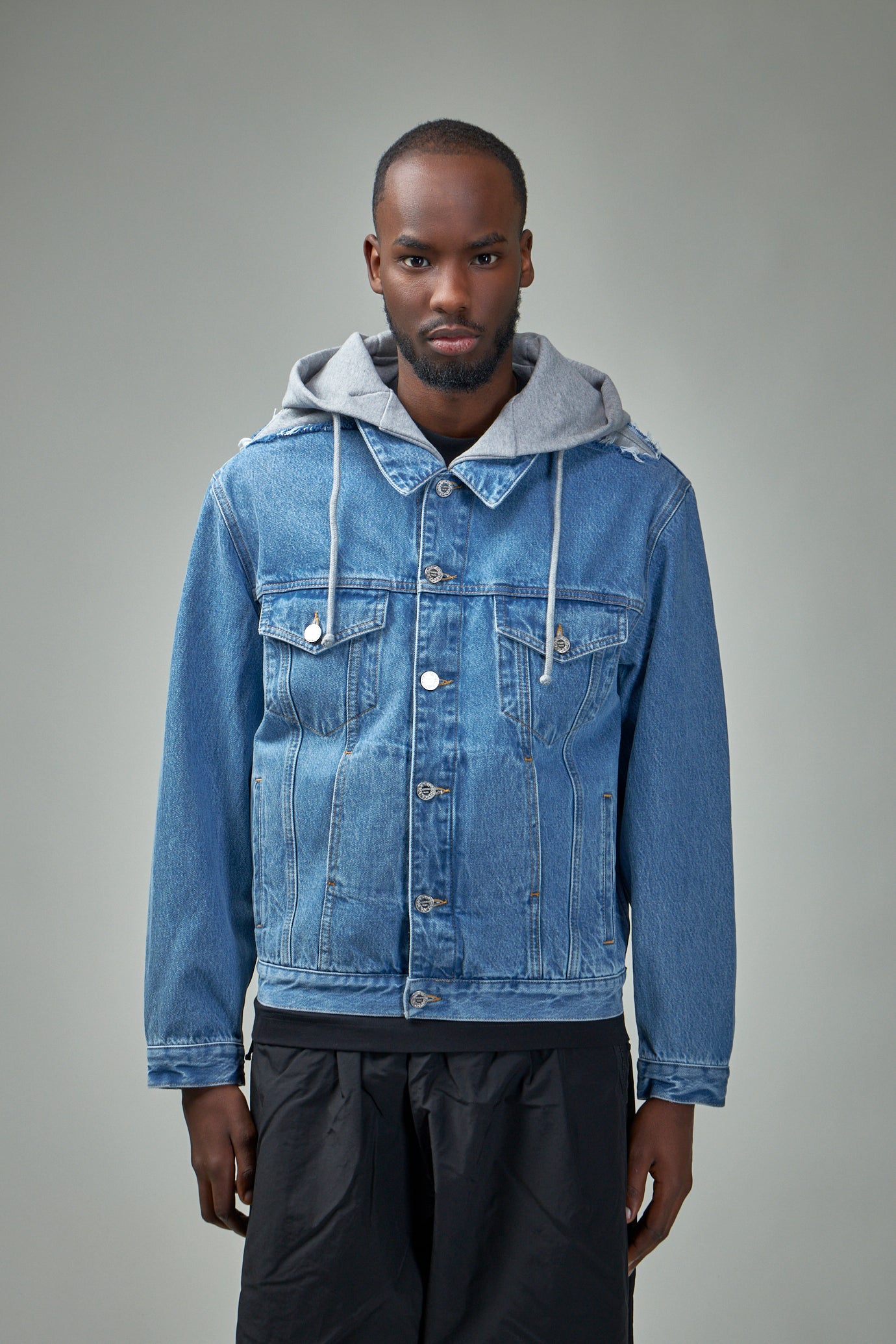 Deconstructed Hooded Denim Jacket