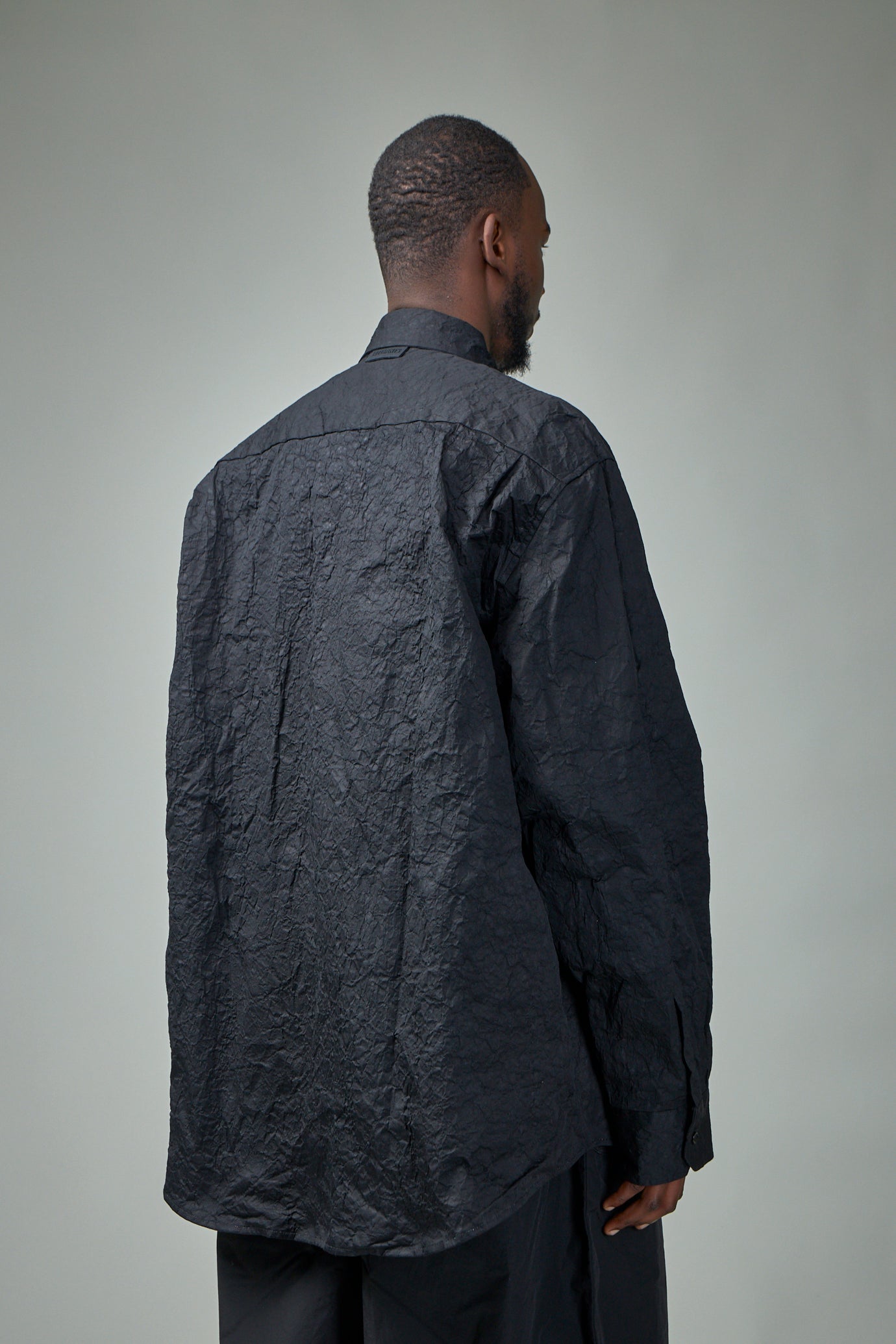 Metalized Wrinkled Allover Shirt