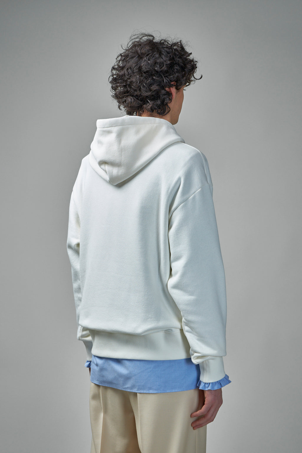 Cotton Hooded Sweatshirt with Chez Valentino Print