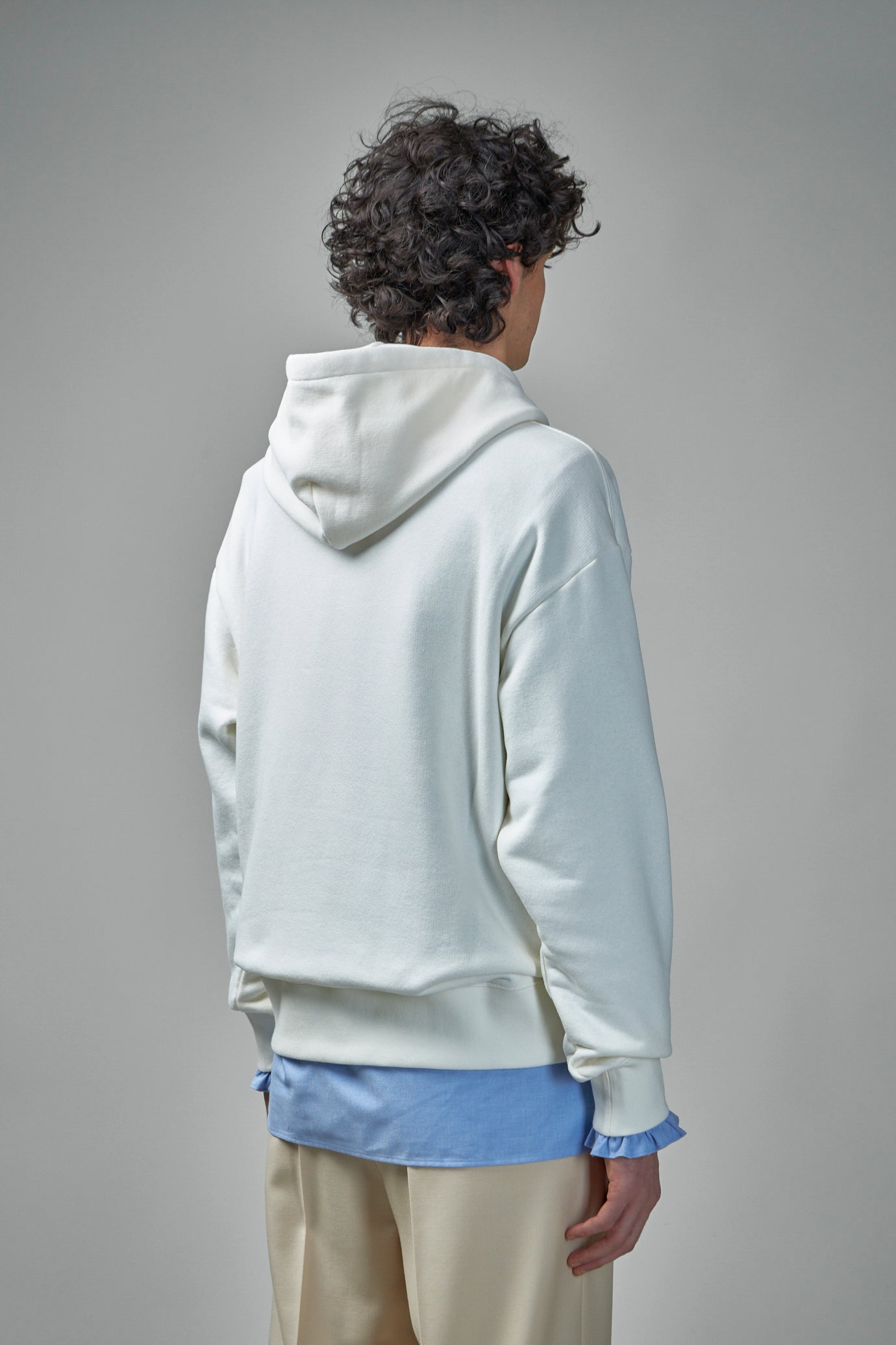 Cotton Hooded Sweatshirt with Chez Valentino Print