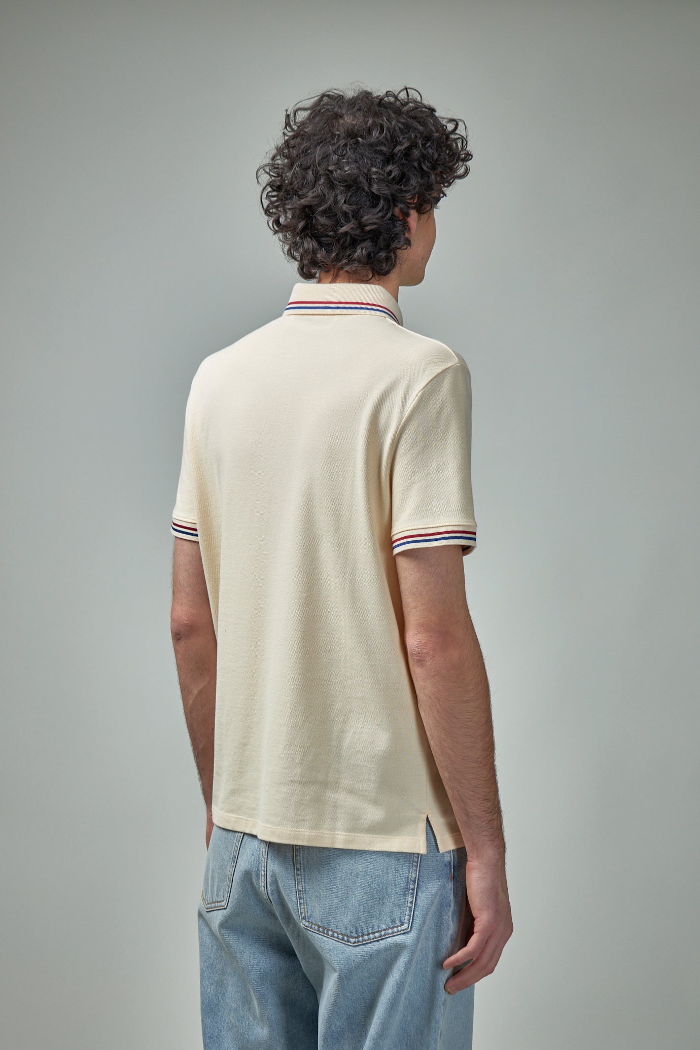 Cotton Piqué Polo Shirt with V-Logo Patch