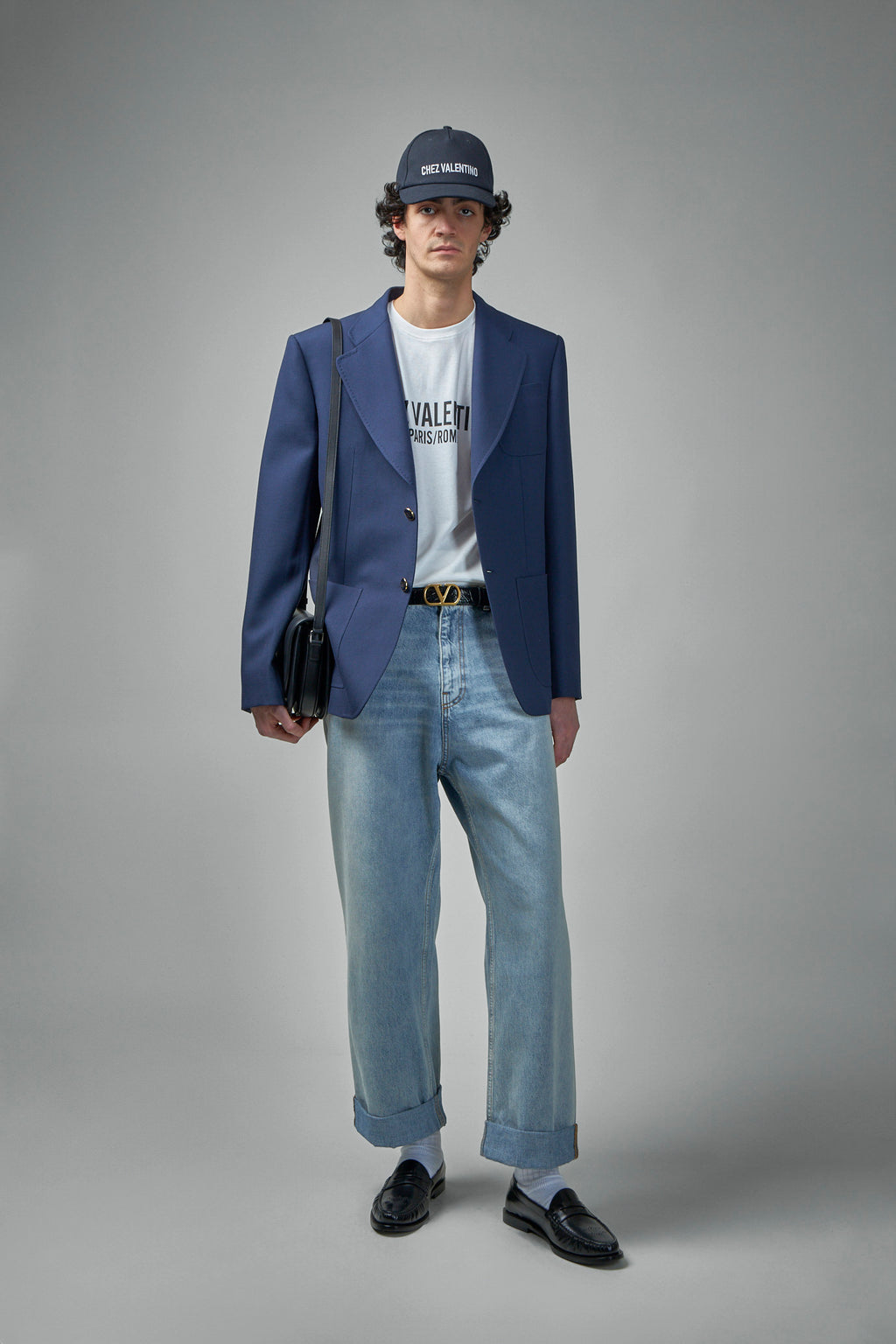 Cotton T-Shirt with Chez Valentino Print