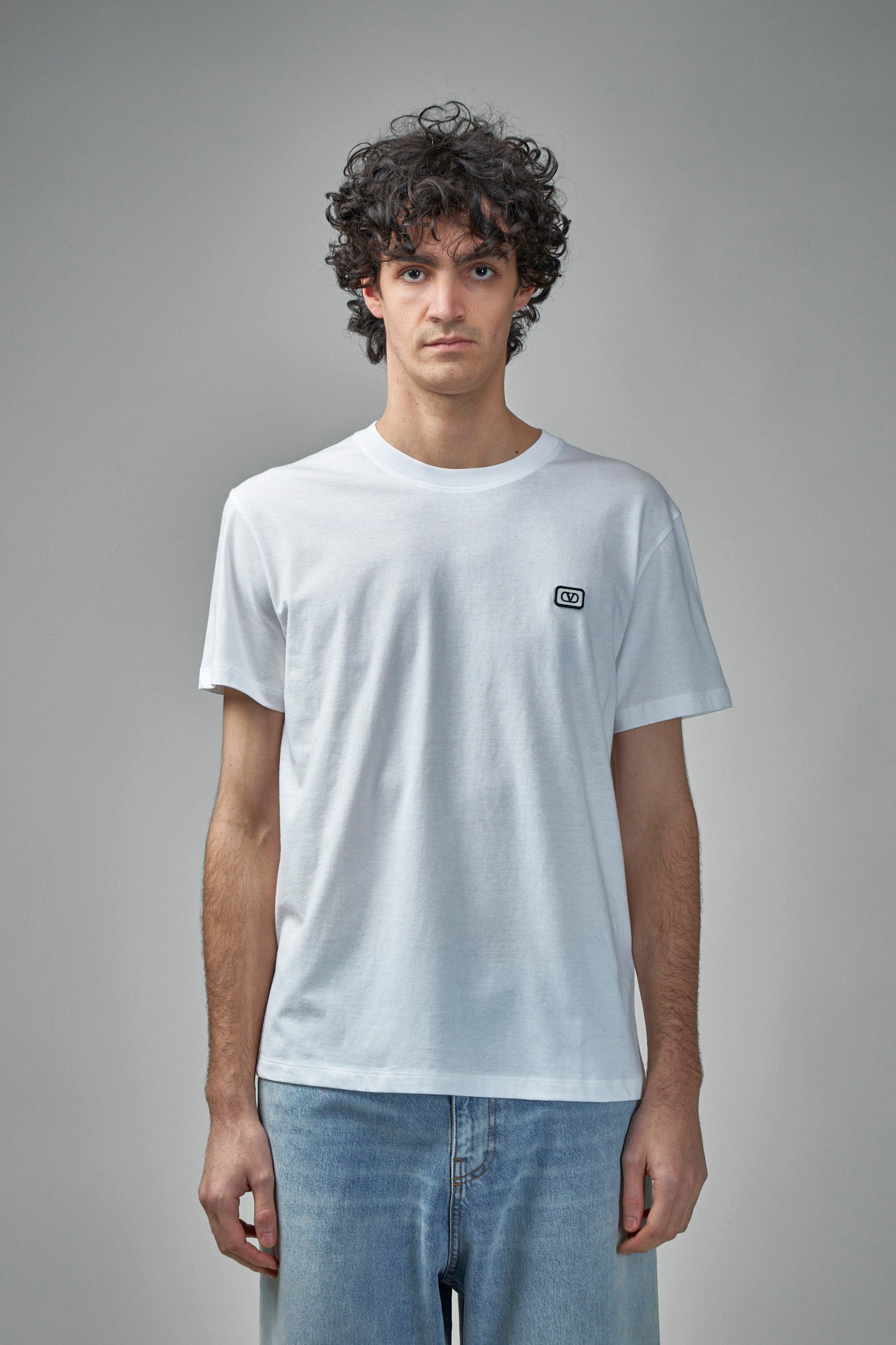Cotton T-Shirt with Vlogo Patch
