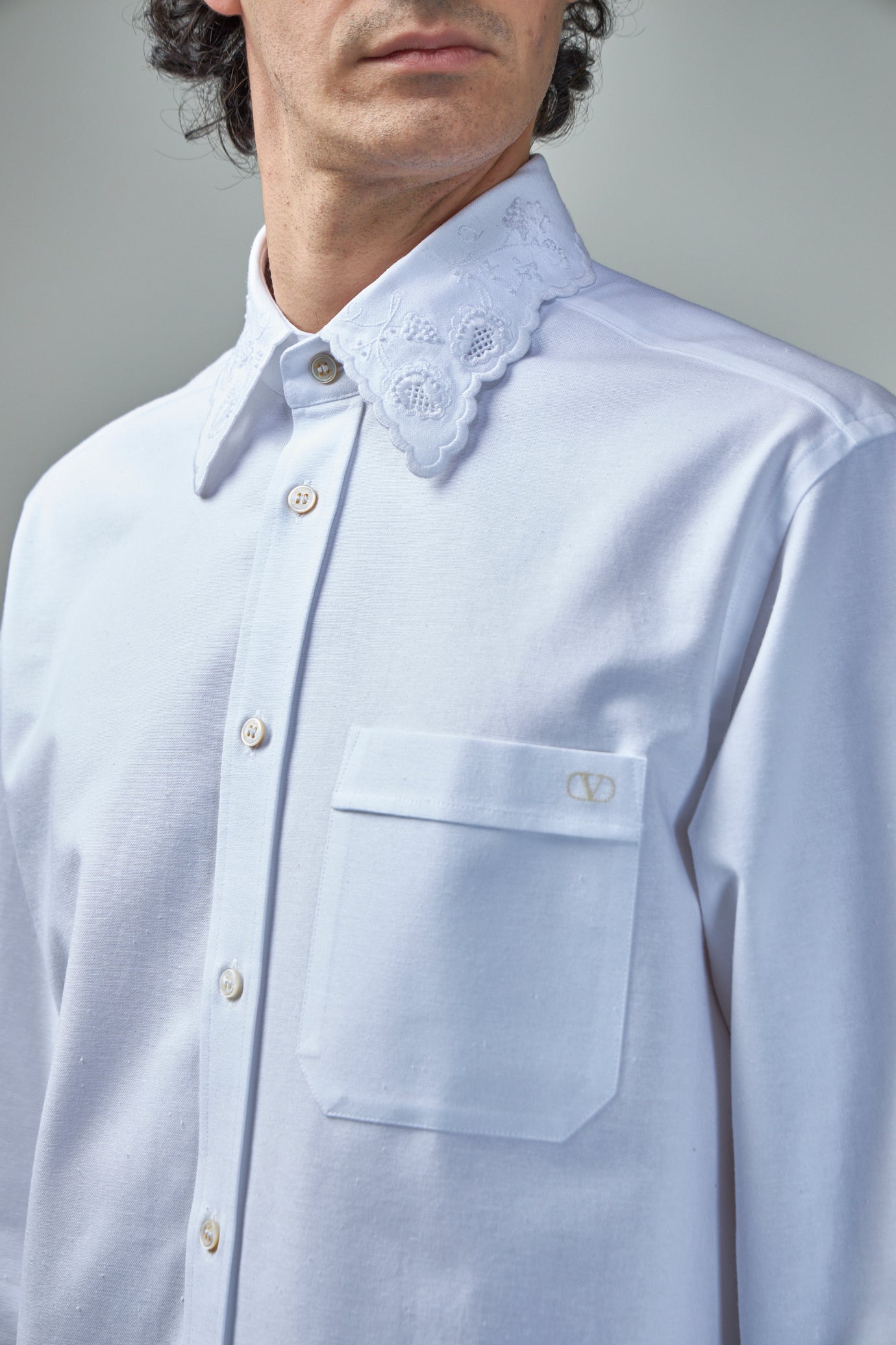 Oxford Shirt with Camicia Maniche Lunghe Embroideries