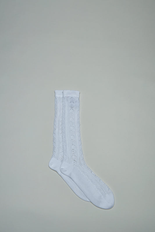 Perforated Cotton Socks with V-Logo