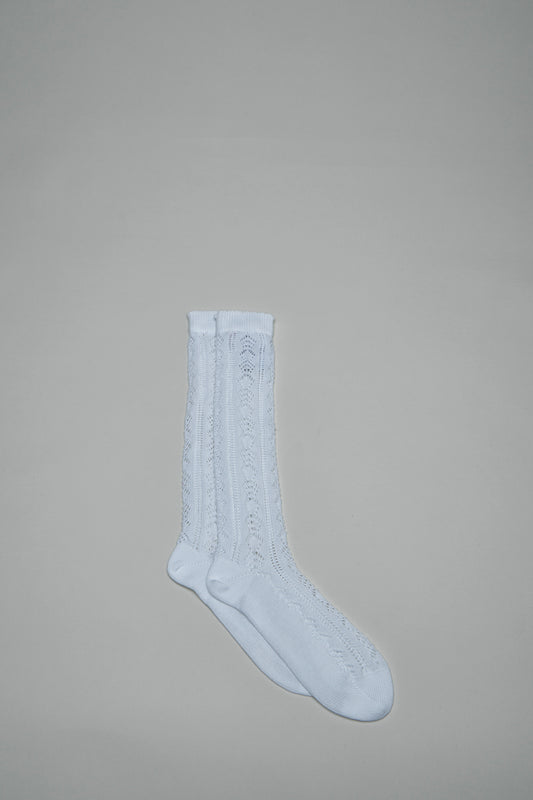 Perforated Cotton Socks with V-Logo