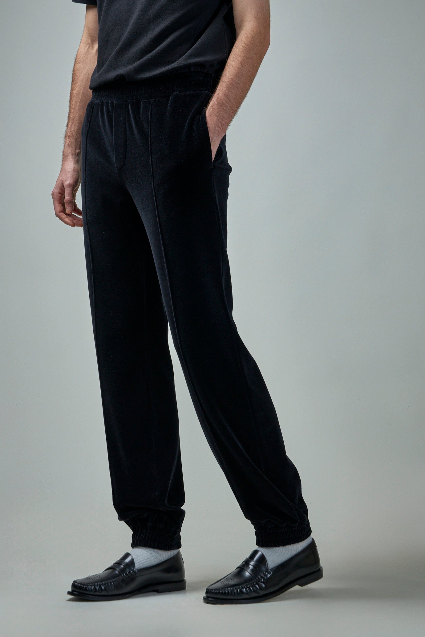 Chenille Jogging Trousers with Chez Valentino Patch