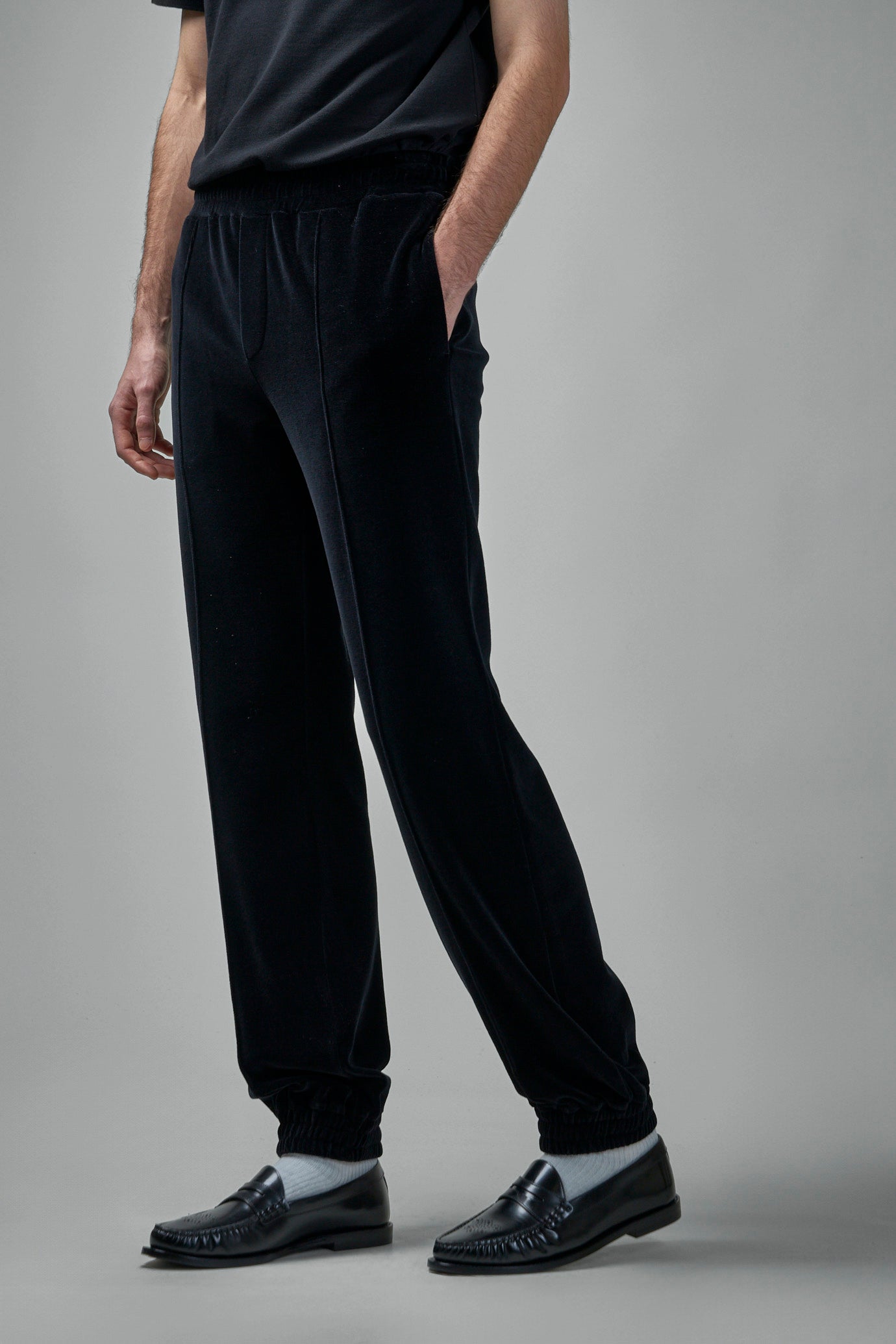Chenille Jogging Trousers with Chez Valentino Patch