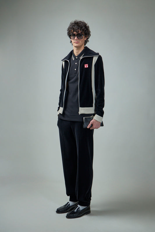 Chenille Jogging Trousers with Chez Valentino Patch