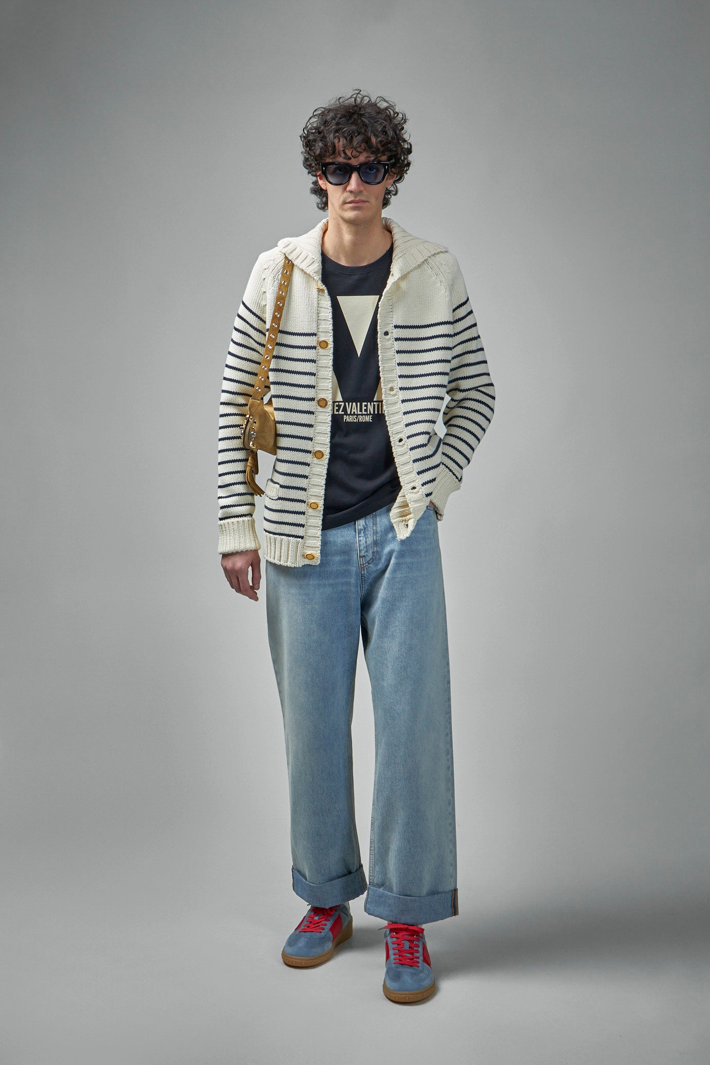 Cotton T-Shirt with Chez Valentino Print